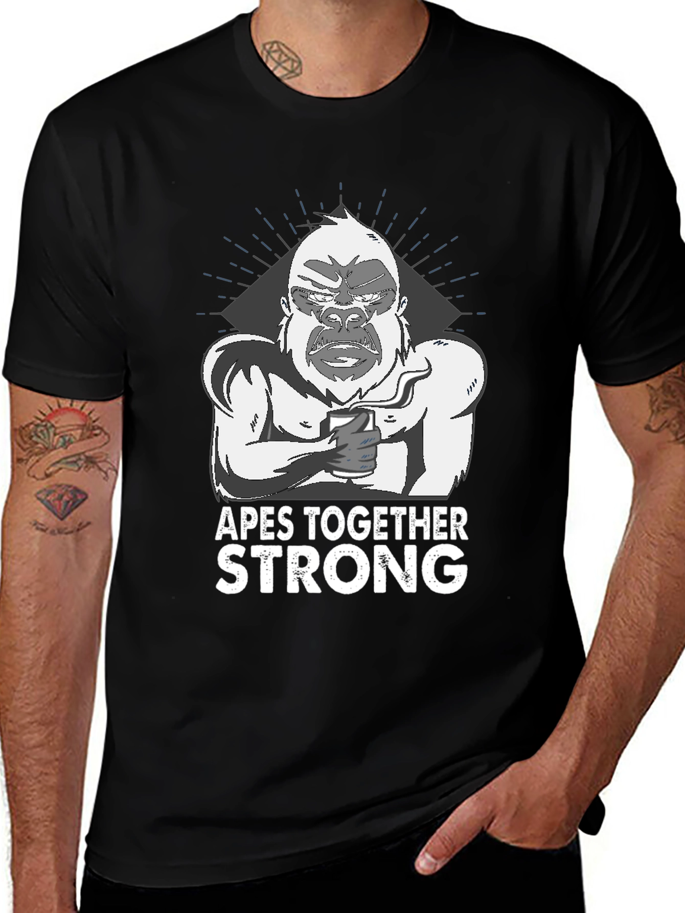 Variant 17 of Apes Together Strong Graphic Tee - Black