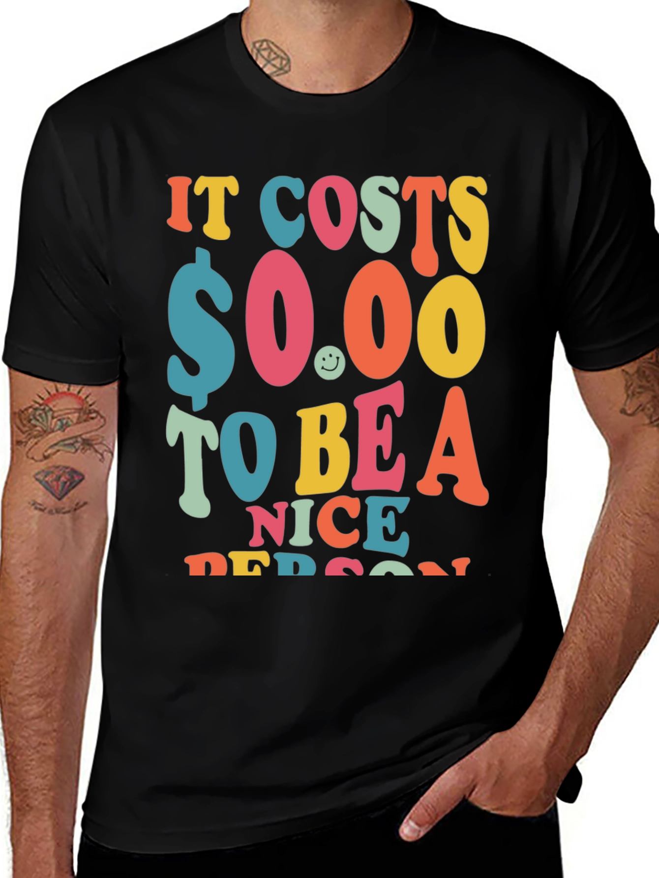 Retro It Costs $0.00 To Be A Nice Person T-Shirt