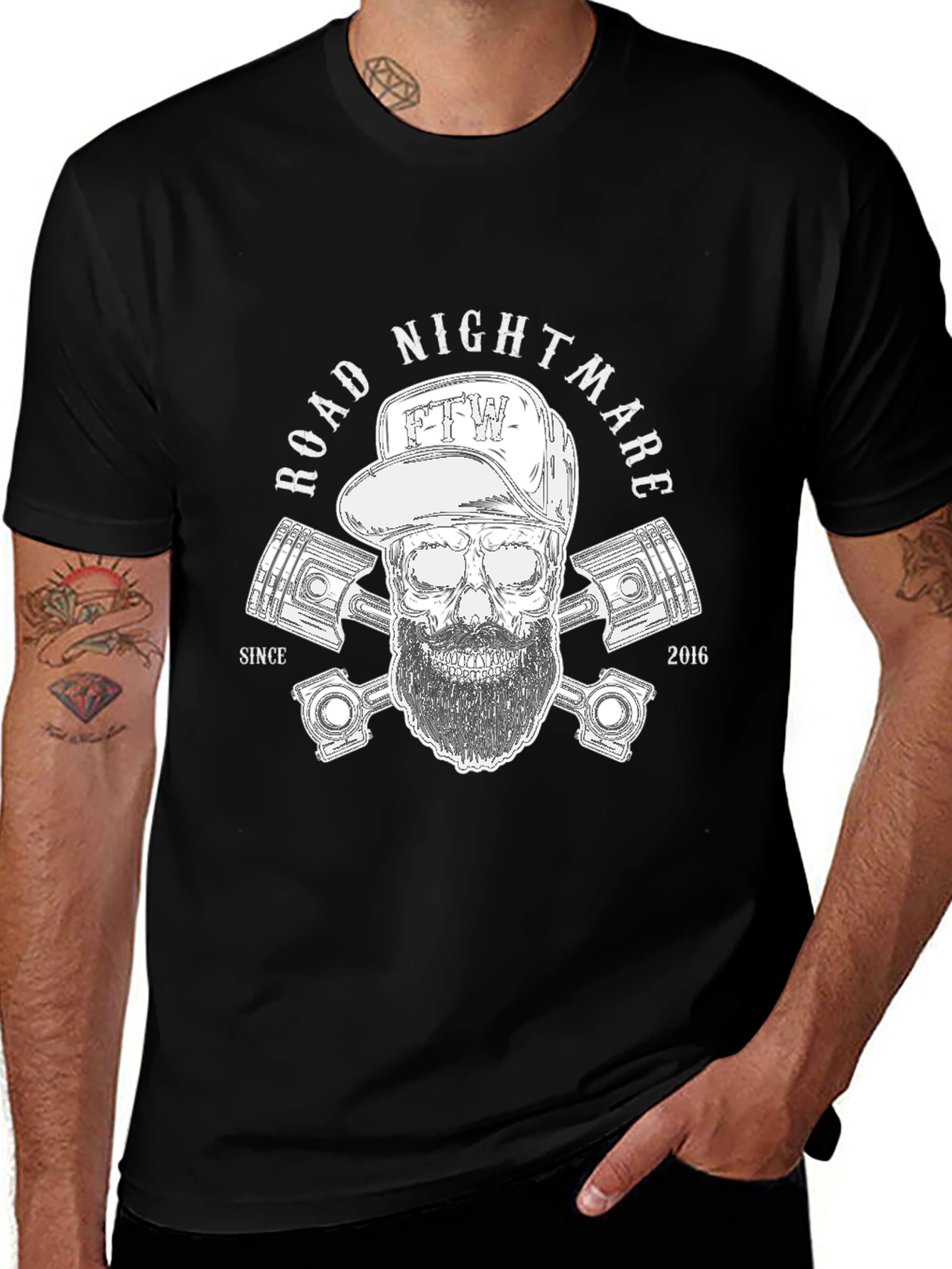 Variant 9 of Road Nightmare Skull Graphic T-Shirt