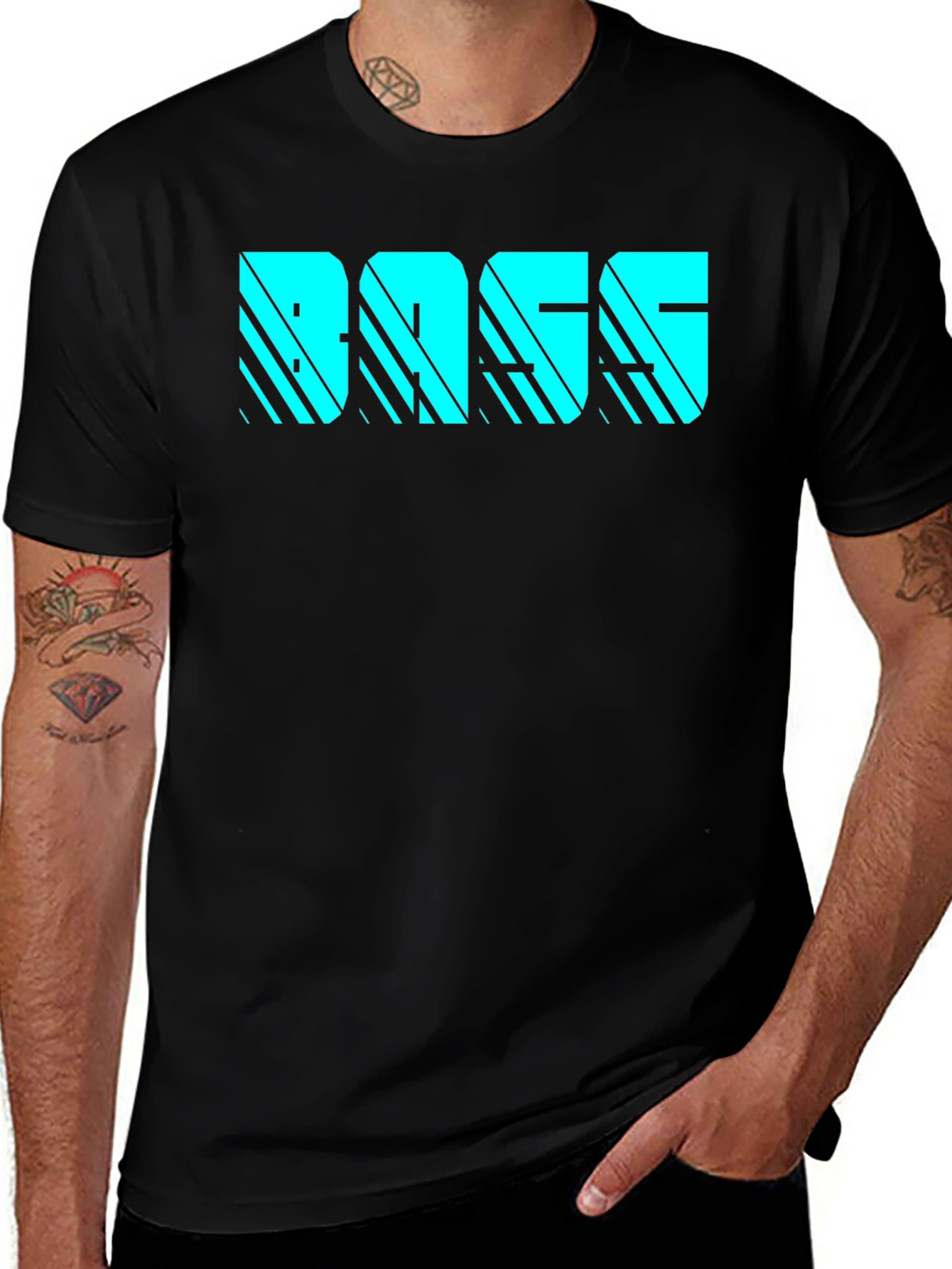 Variant 4 of BASS Graphic Print Black T-Shirt