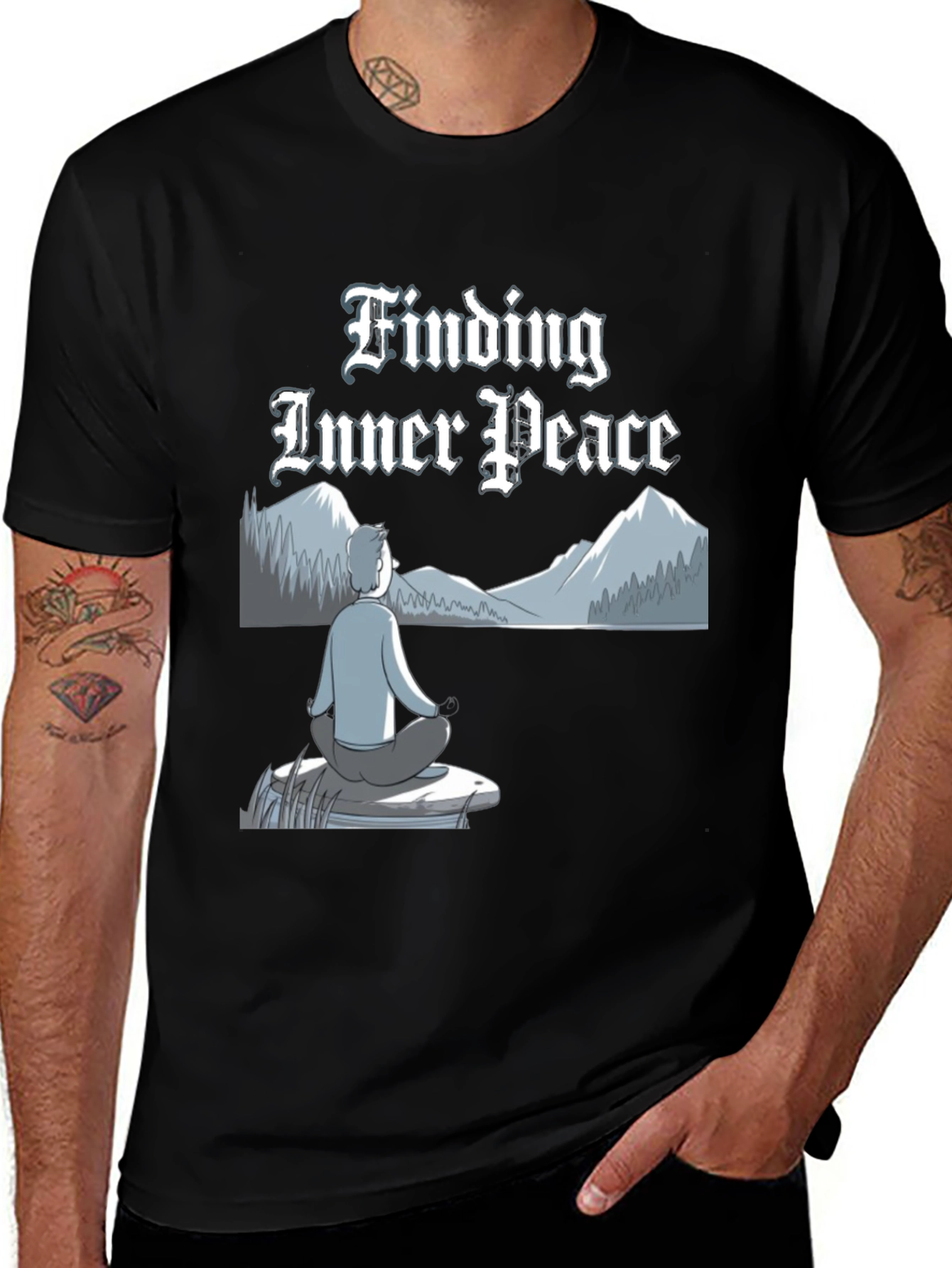 Variant 18 of Finding Inner Peace Graphic T-Shirt - Black