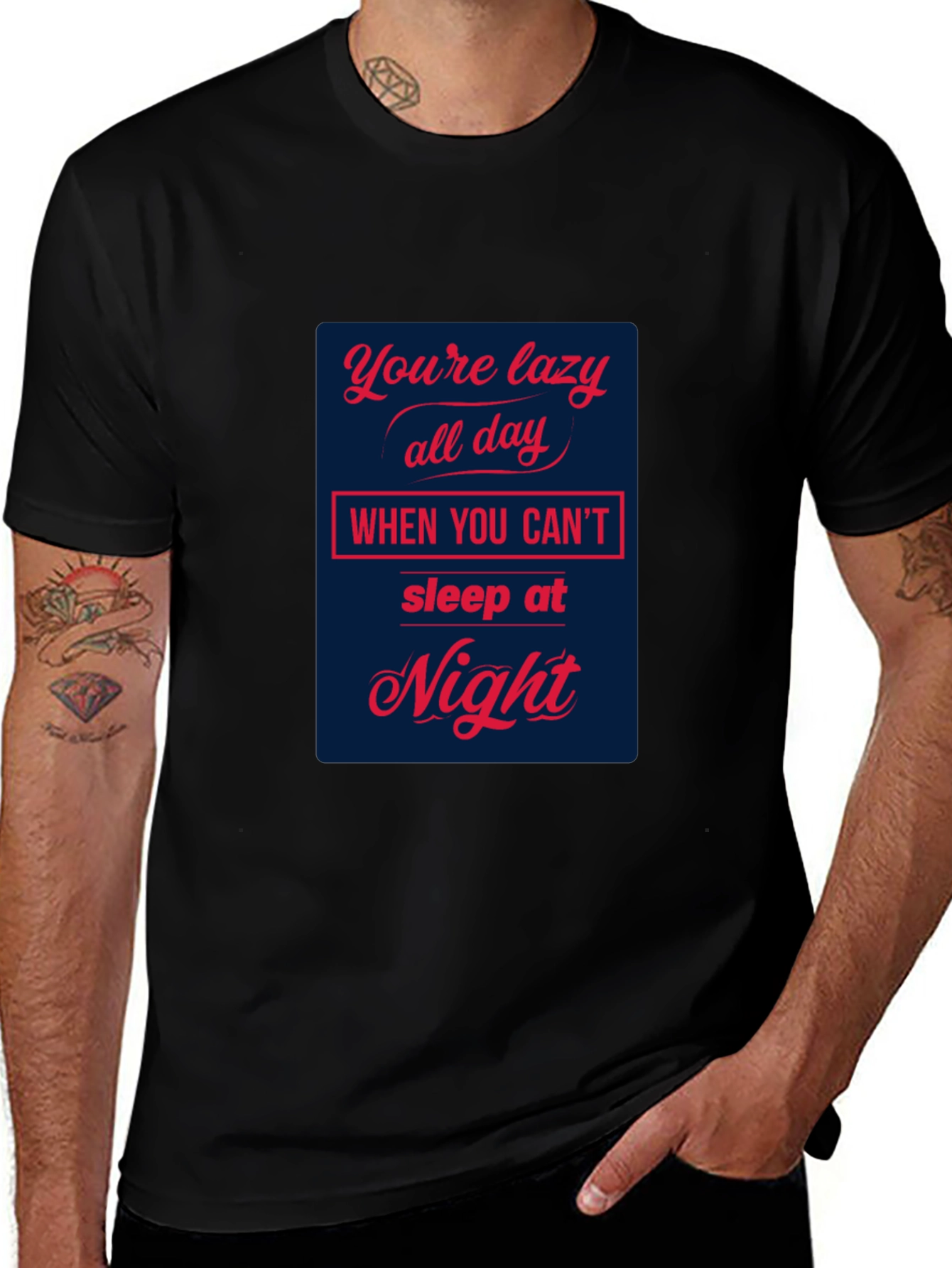Black Lazy All Day T-Shirt main image