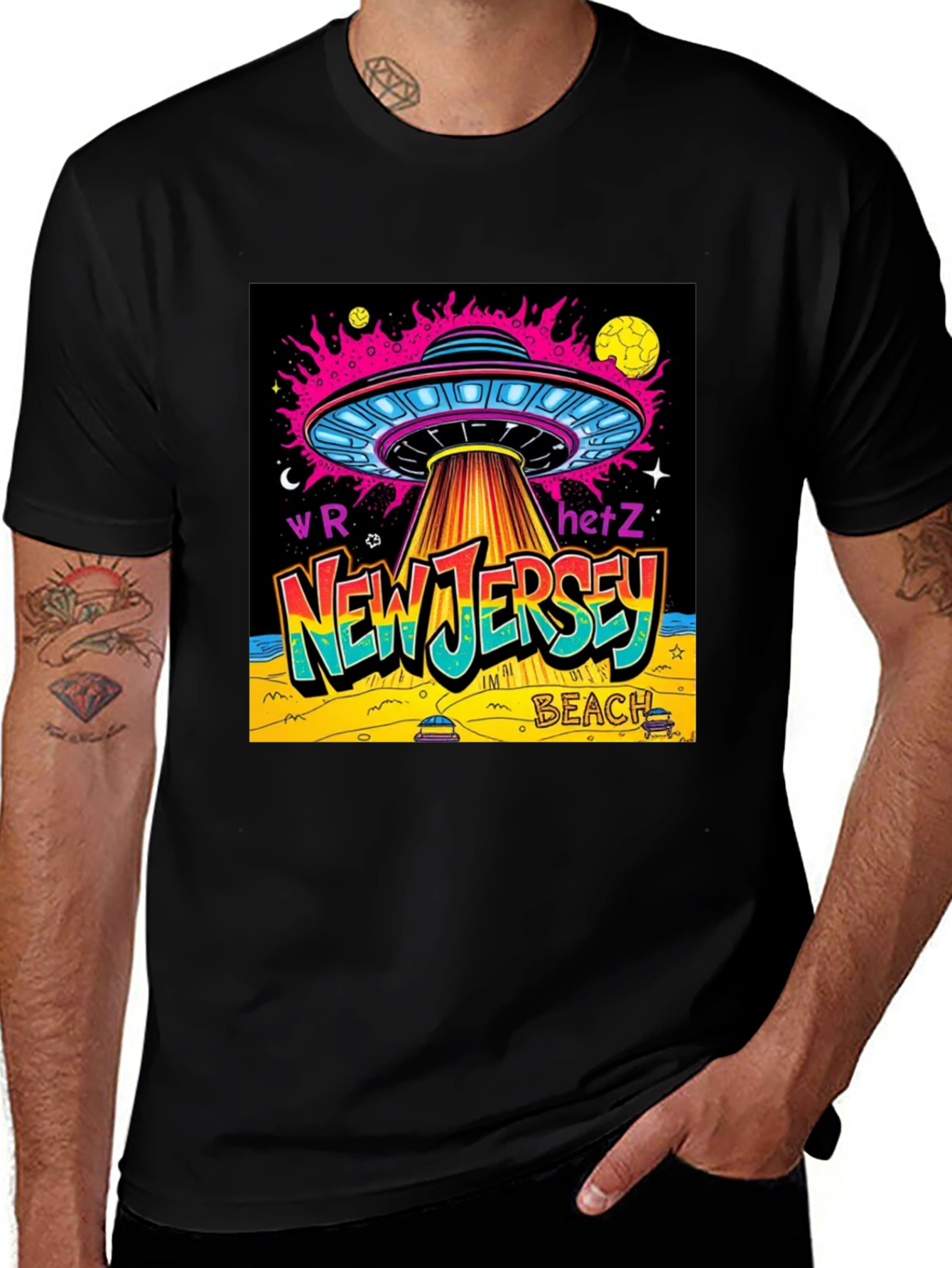 Variant 26 of New Jersey Beach UFO Graphic T-Shirt