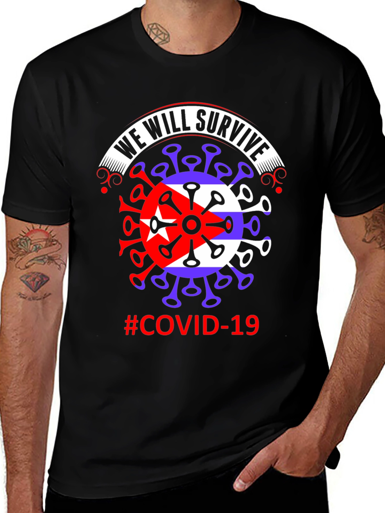Variant 5 of We Will Survive COVID-19 Graphic Tee