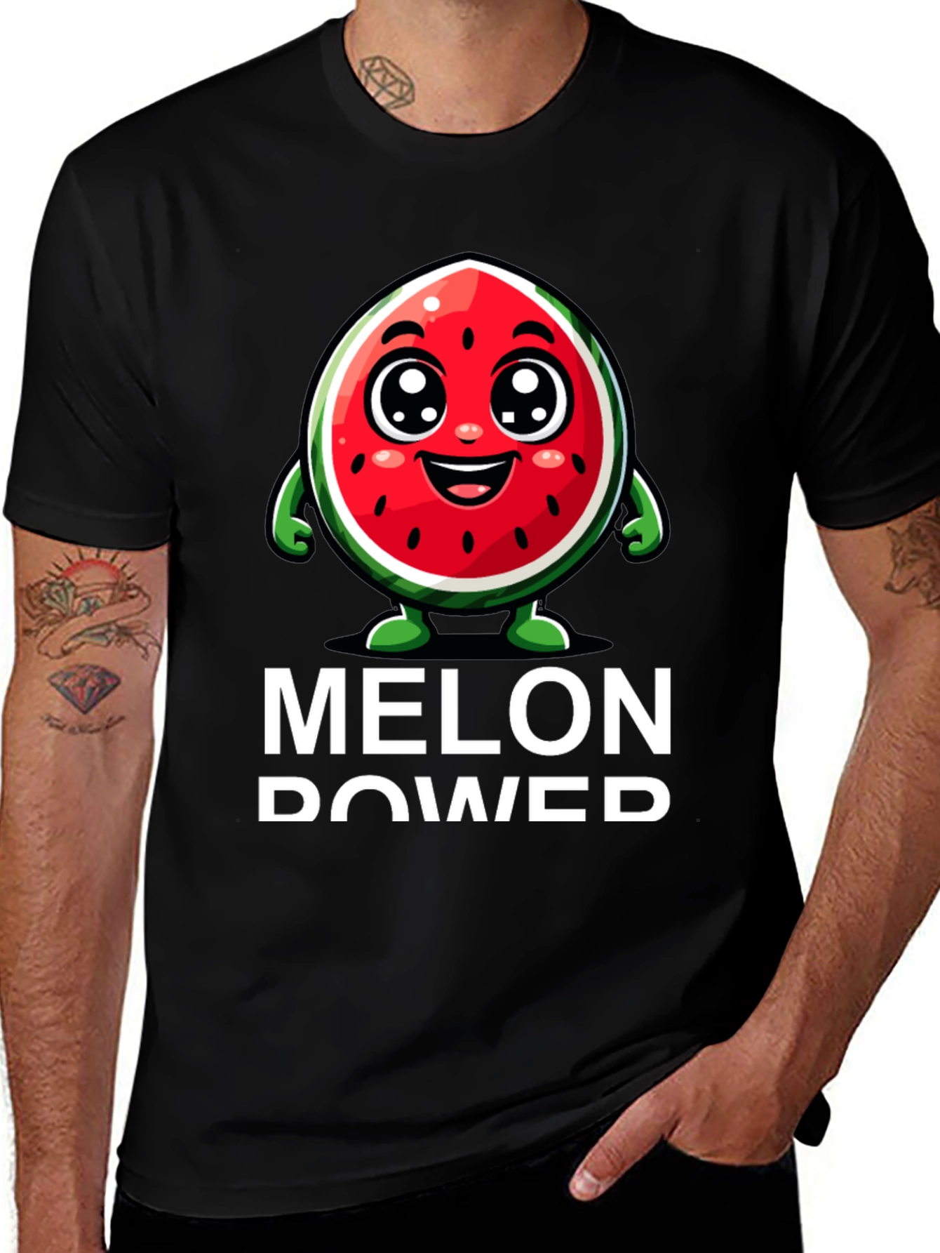Melon Power T-Shirt - Cute Cartoon Watermelon Design