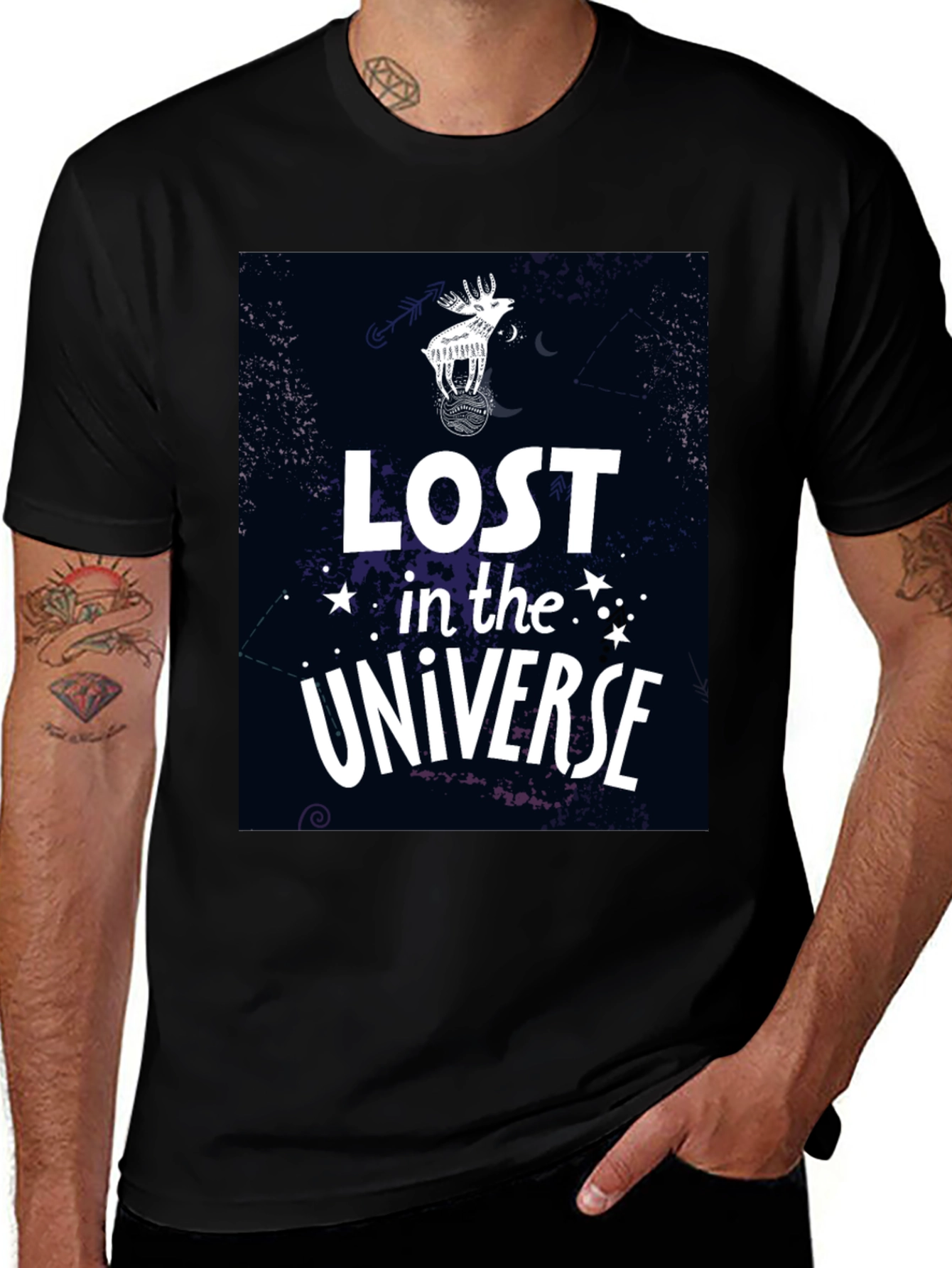 Lost in the Universe Black T-Shirt