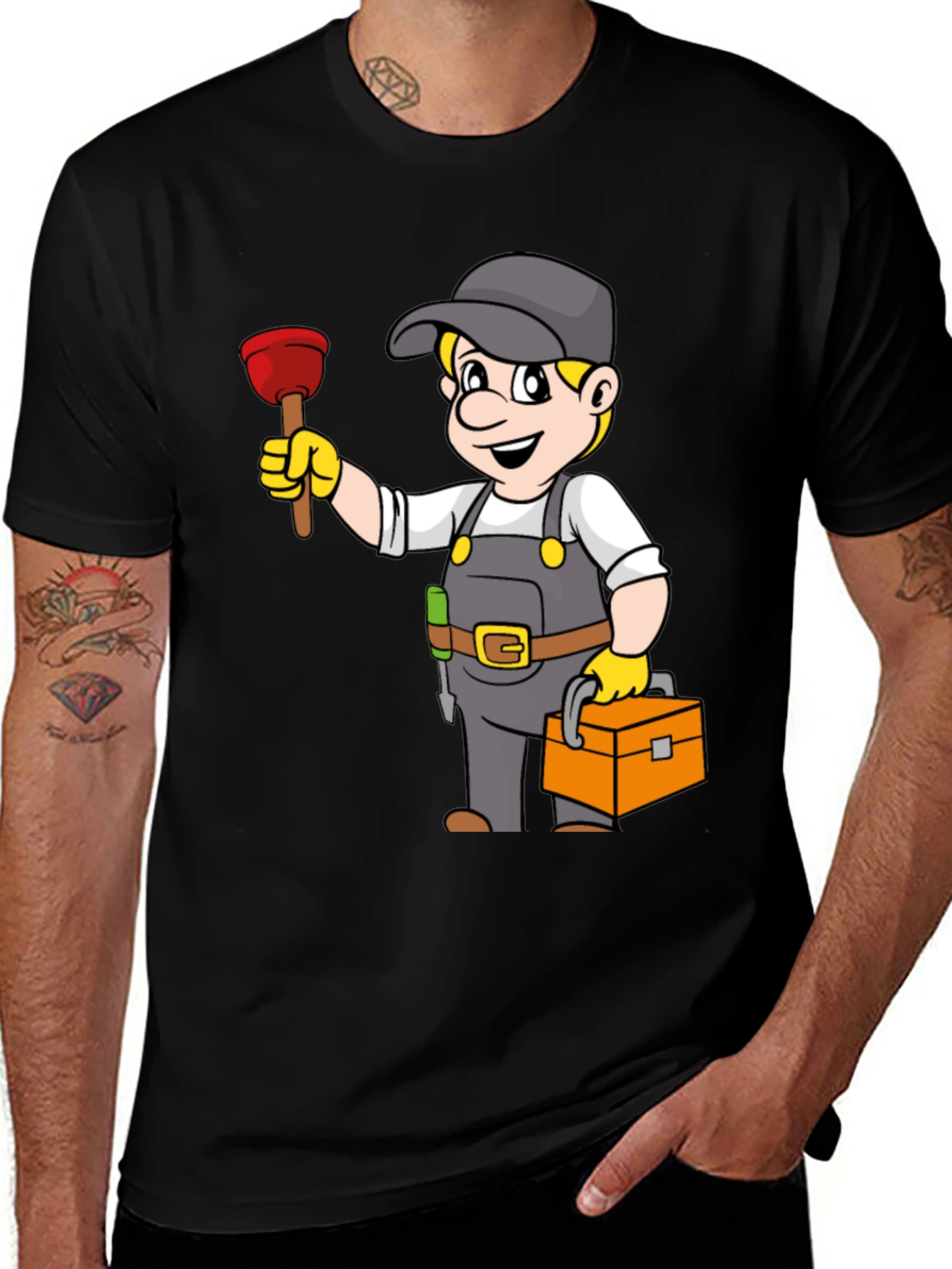Variant 20 of Plumber Cartoon Graphic T-Shirt