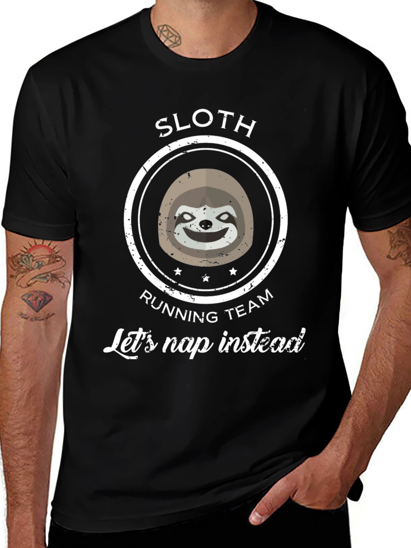 Variant 4 of Sloth Running Team T-Shirt - Let's Nap Instead!