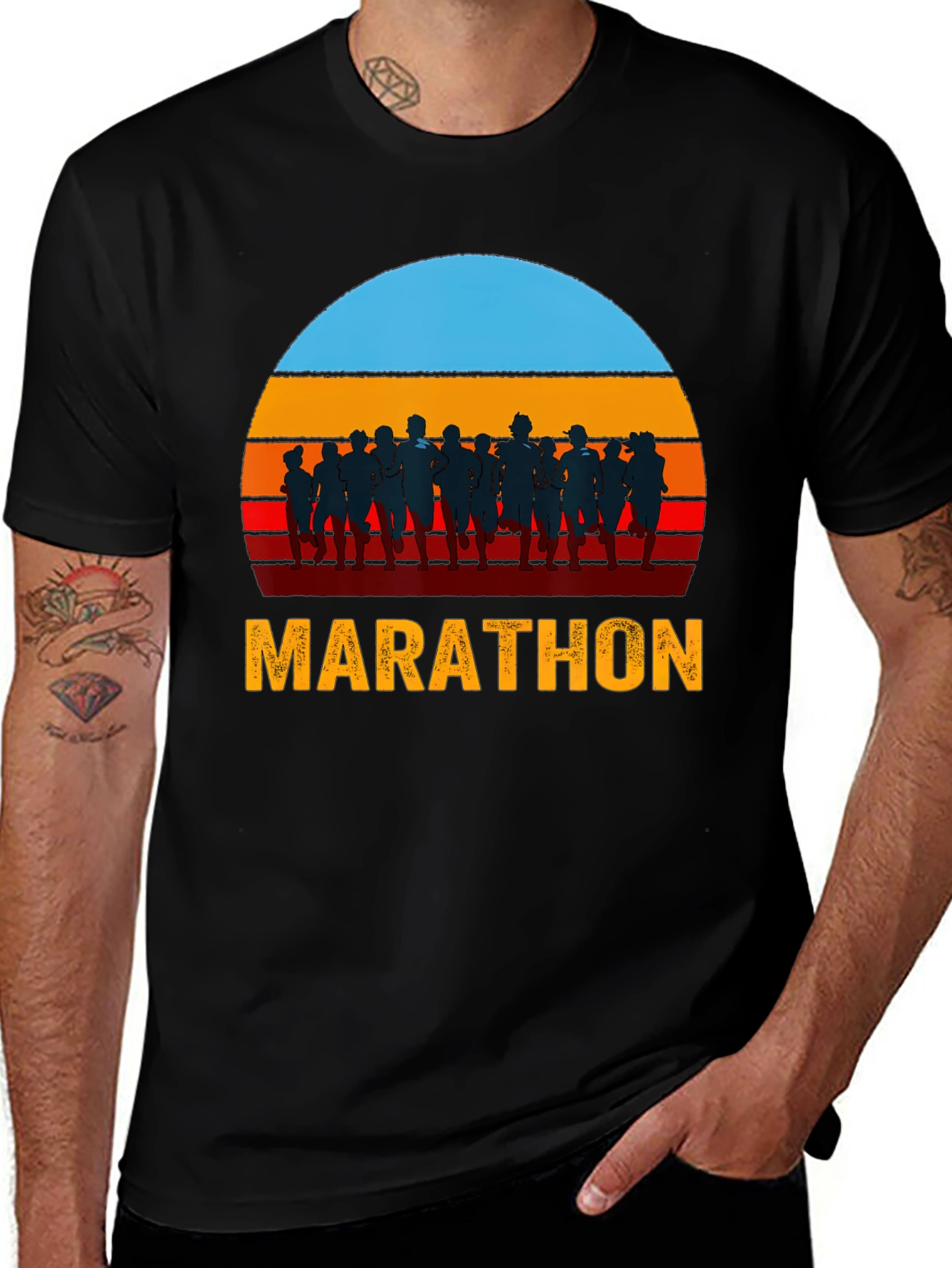 Variant 21 of Marathon Runner Sunset Graphic Tee