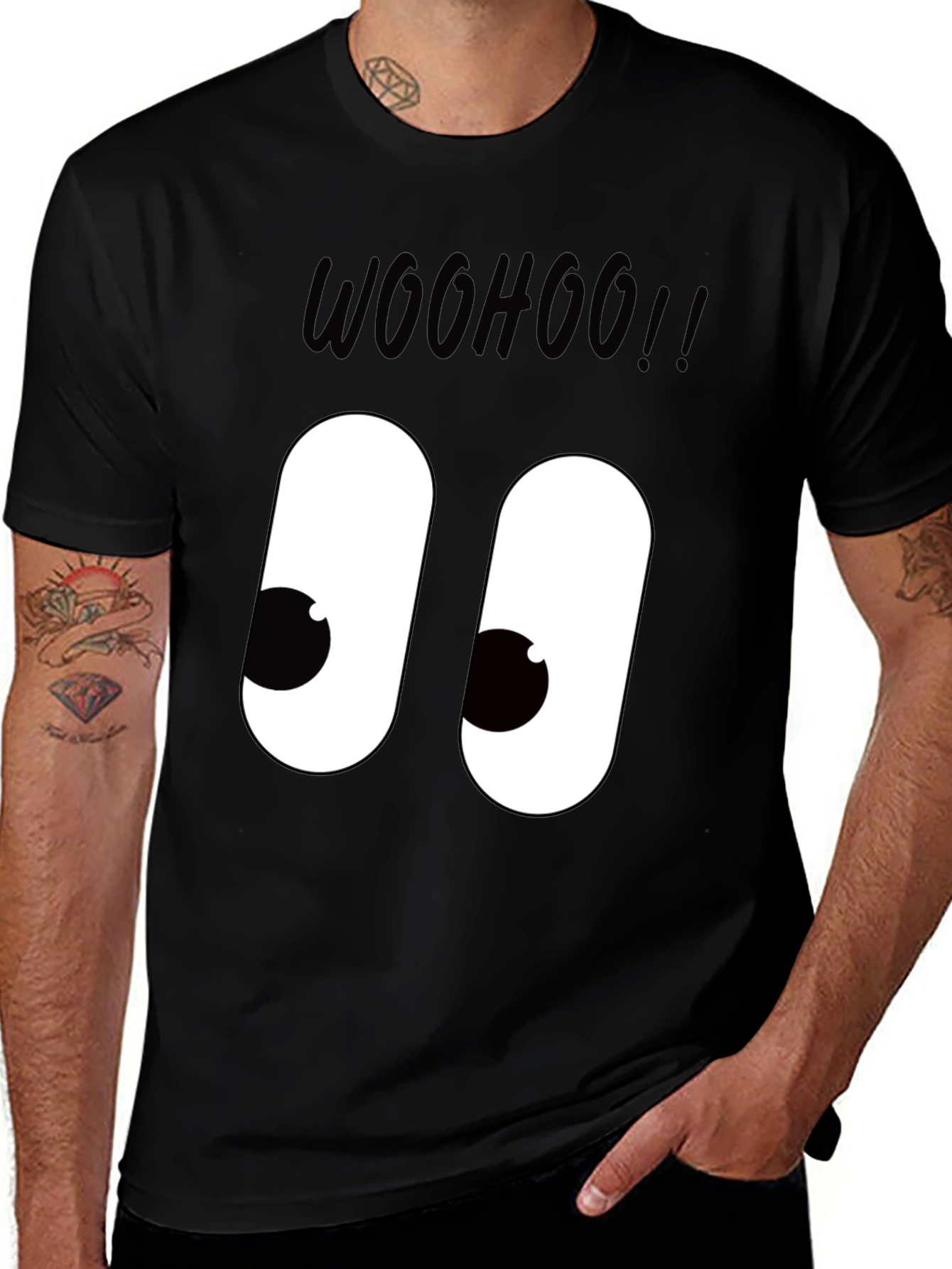 Variant 9 of Funny Cartoon Eye Black T-Shirt