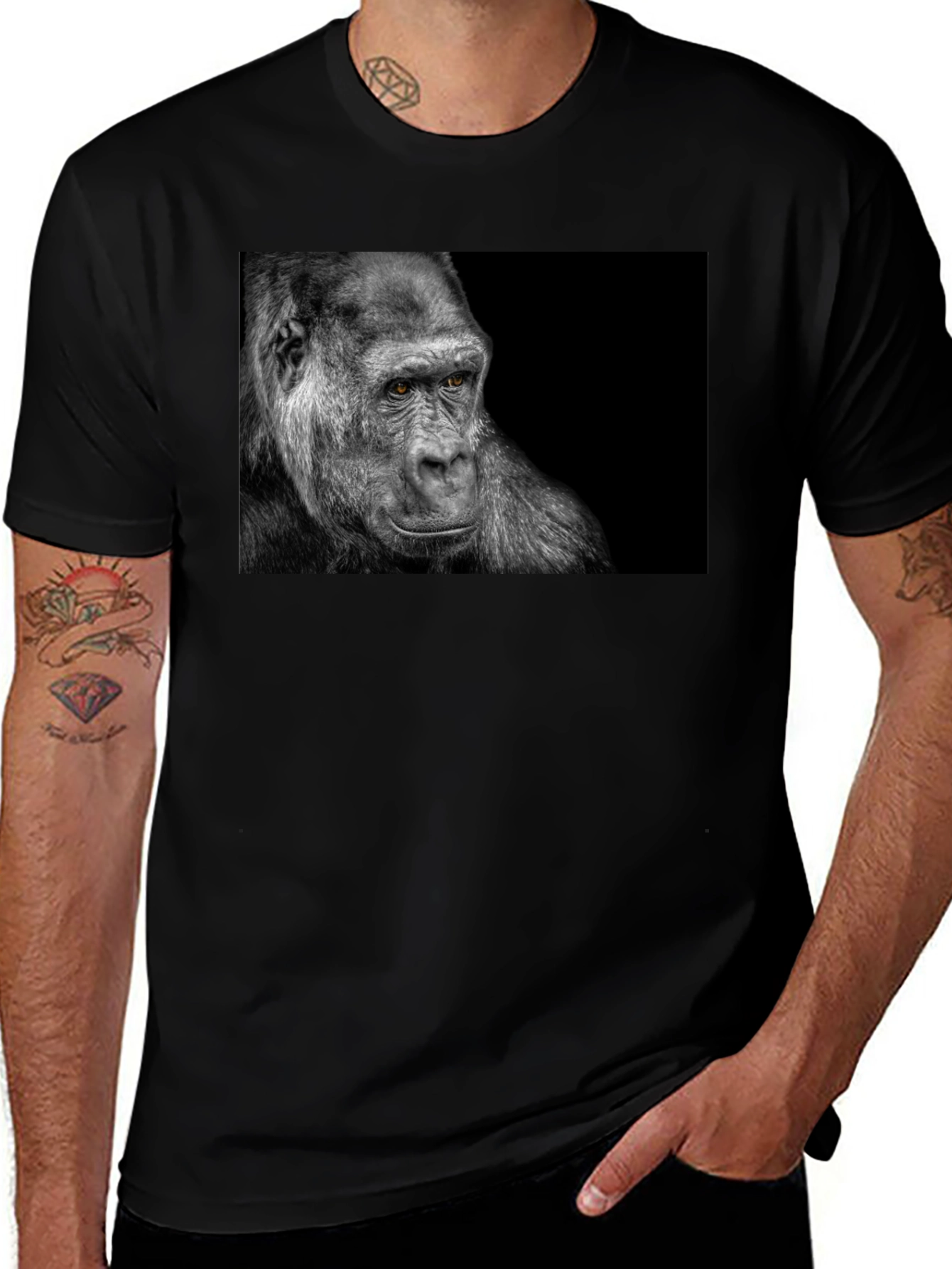 Variant 29 of Gorilla Graphic Black T-Shirt