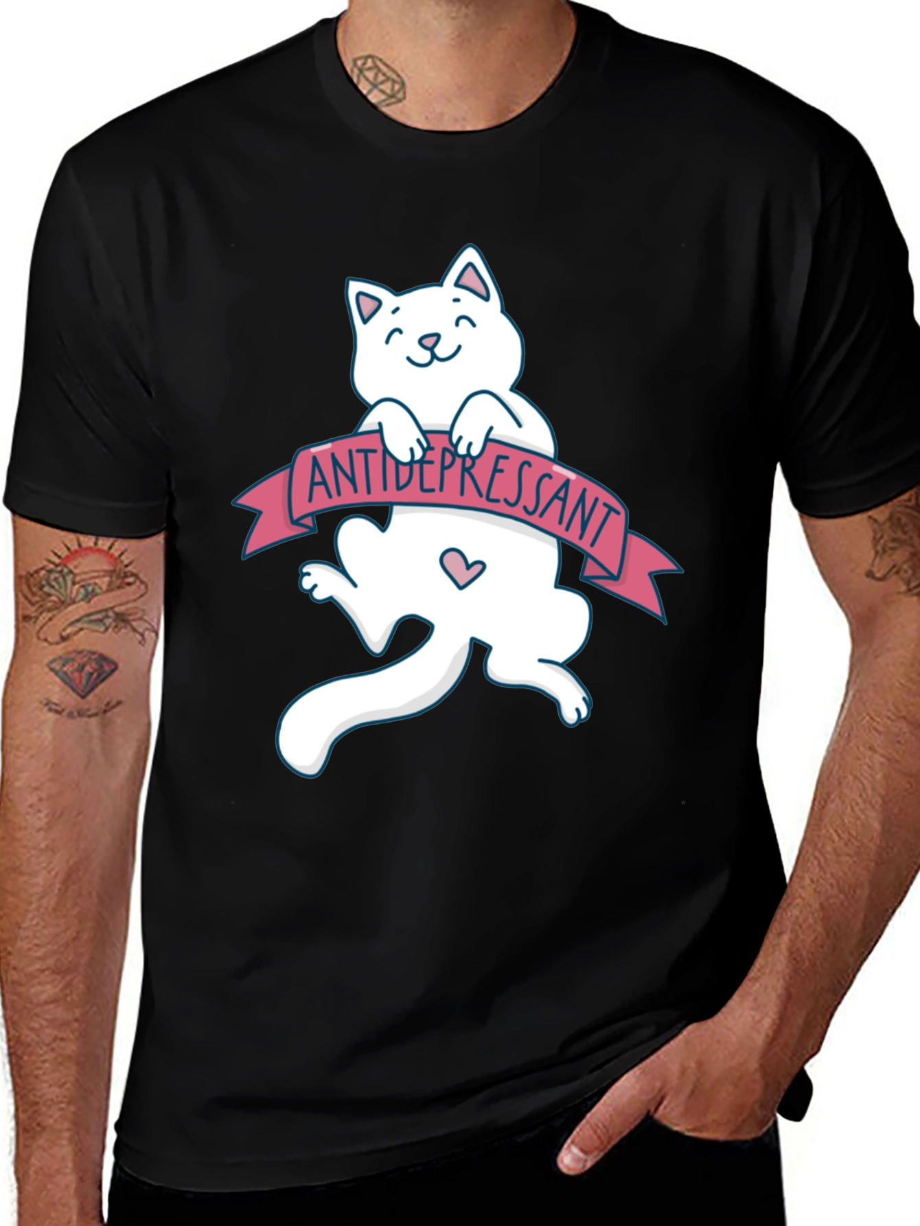 Variant 20 of Antidepressant Cat T-Shirt - Funny Graphic Tee