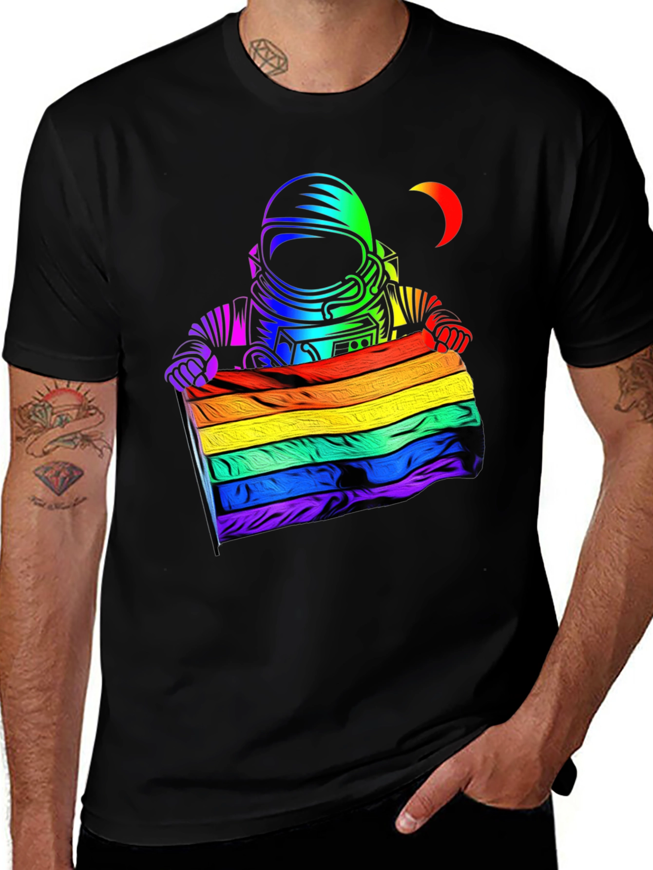 Astronaut Pride T-Shirt - Colorful LGBT Space Tee