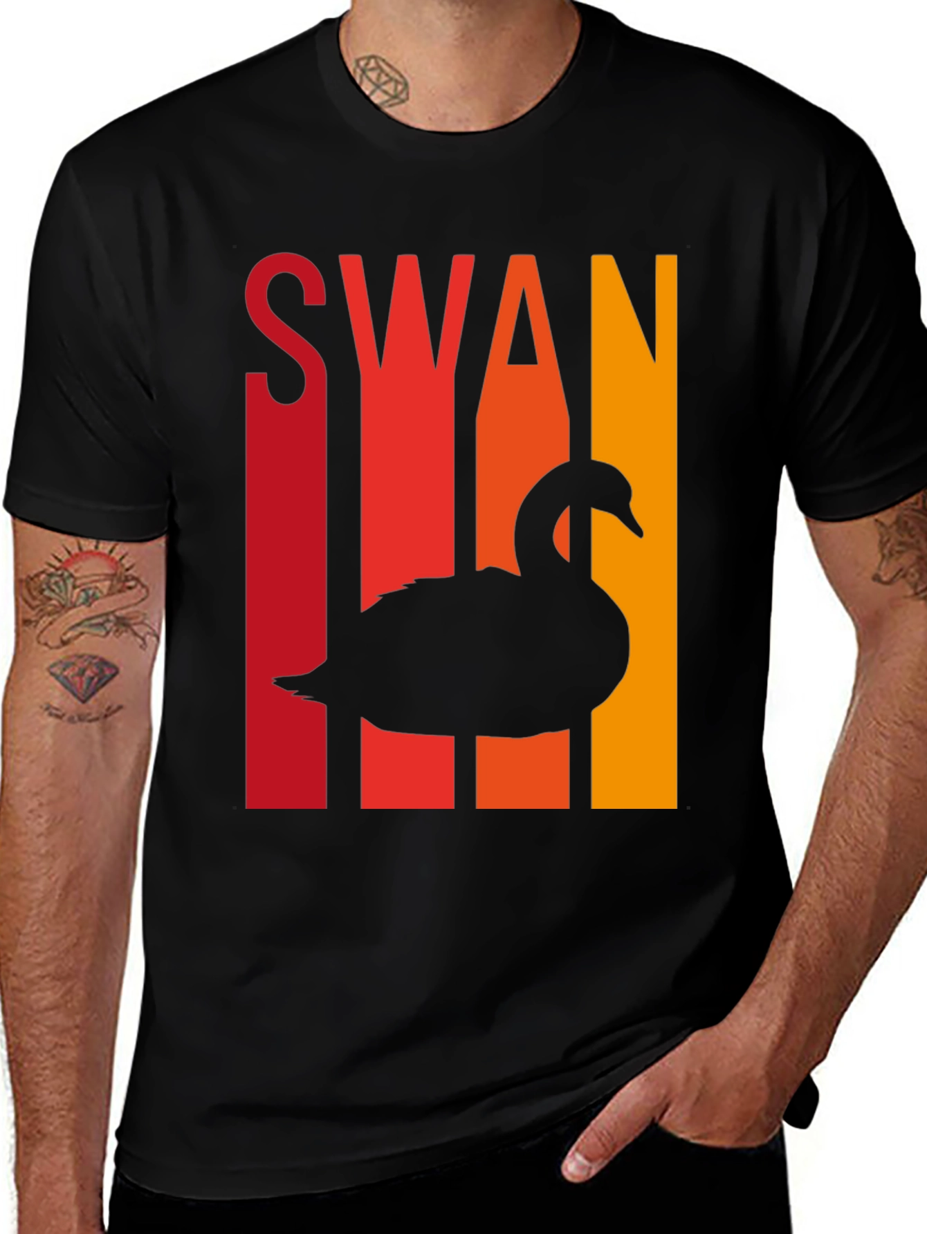 Variant 19 of Retro Swan T-Shirt - Cool Bird Silhouette Tee