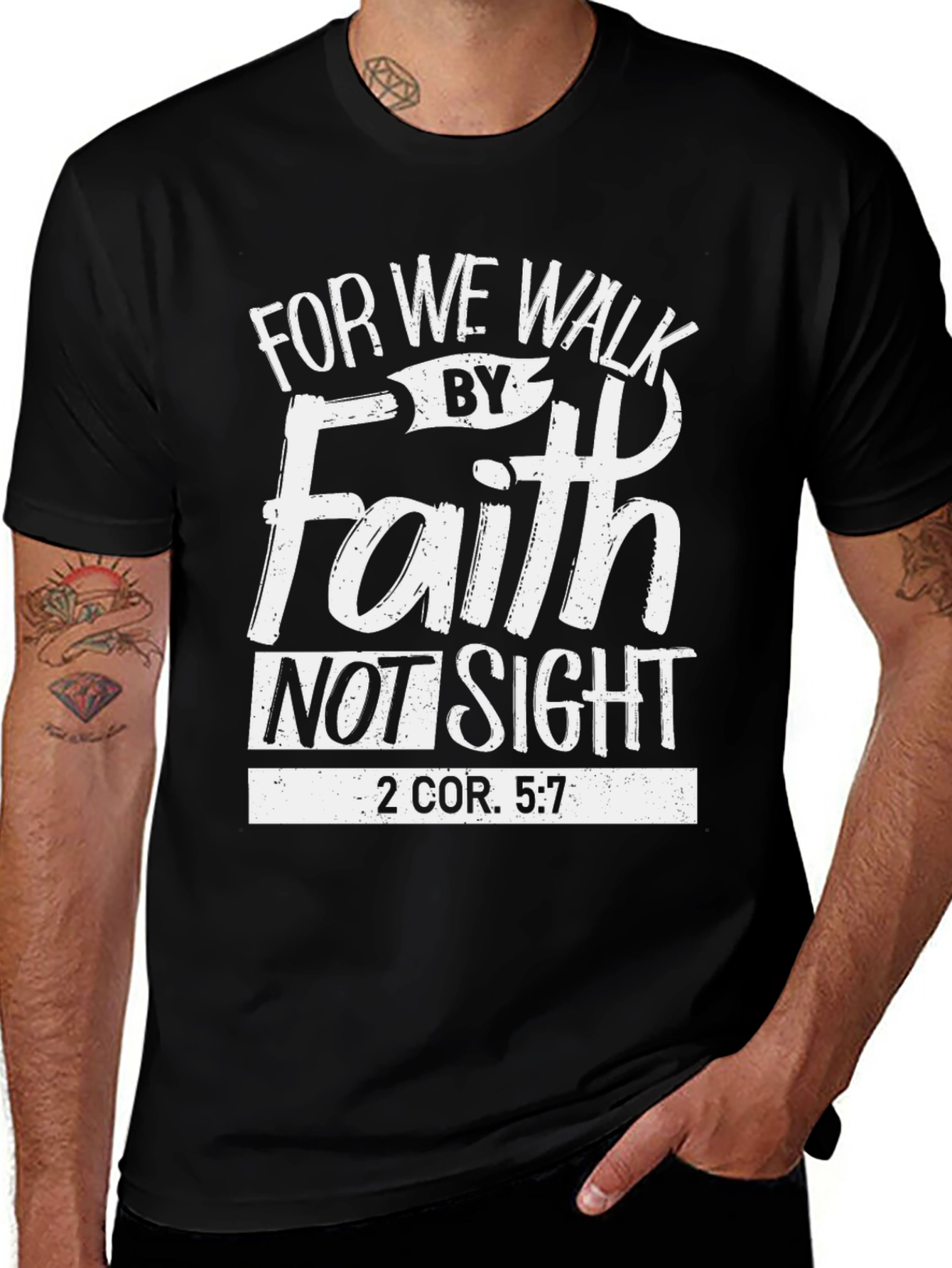 Faith Christian T-Shirt - Walk By Faith, Not Sight