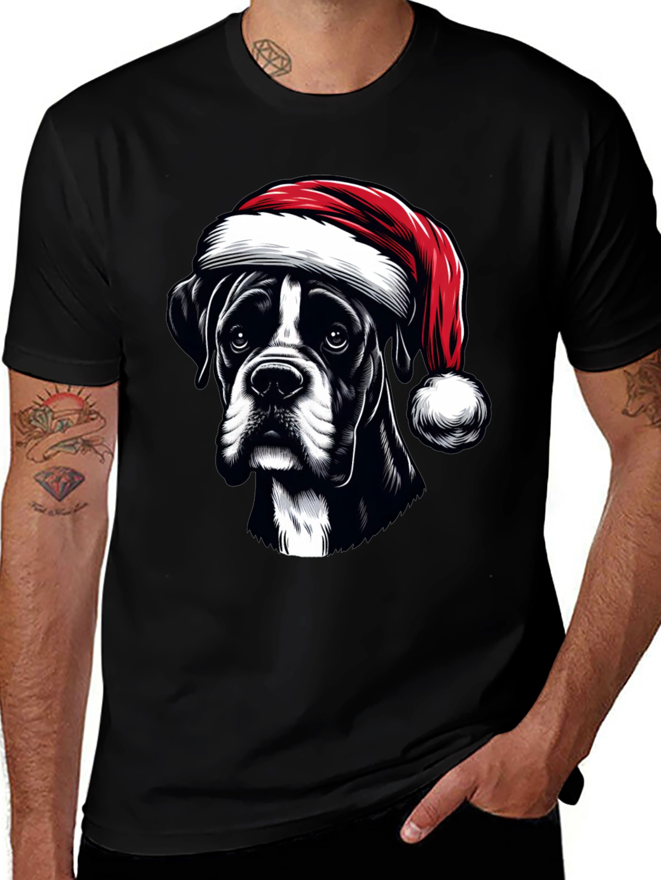 Christmas Dog Graphic Tee - Holiday Cheer