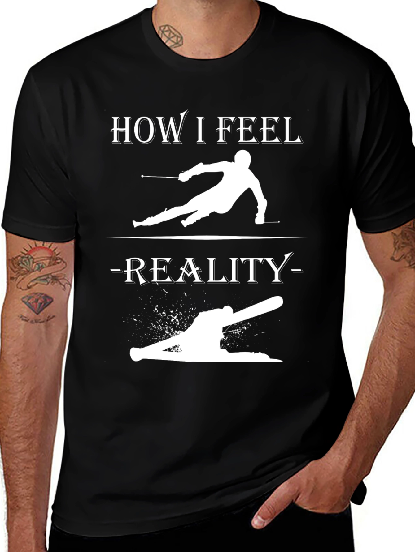 Variant 27 of Ski How I Feel Reality T-Shirt