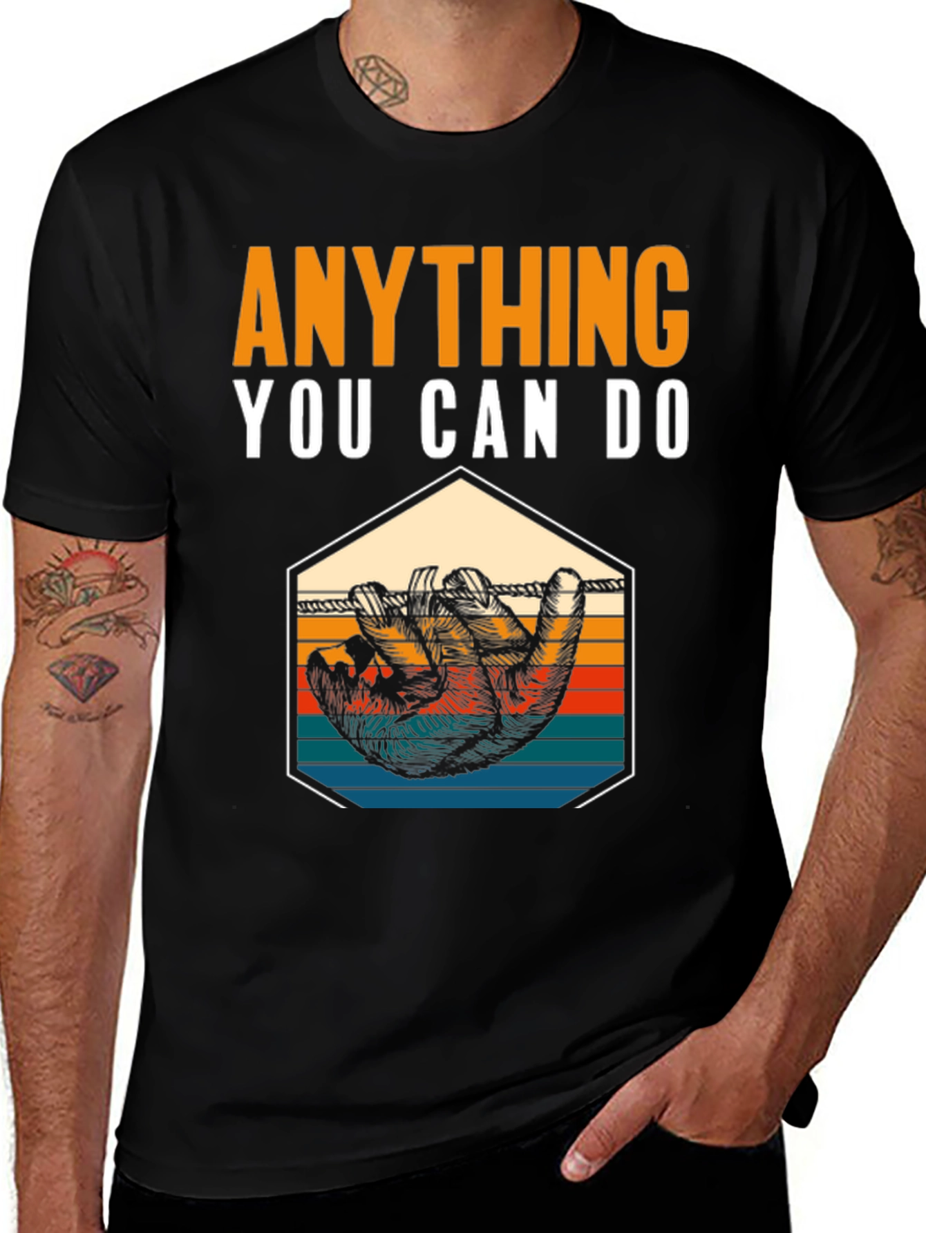 Variant 24 of Funny Sloth T-Shirt - Anything You Can Do