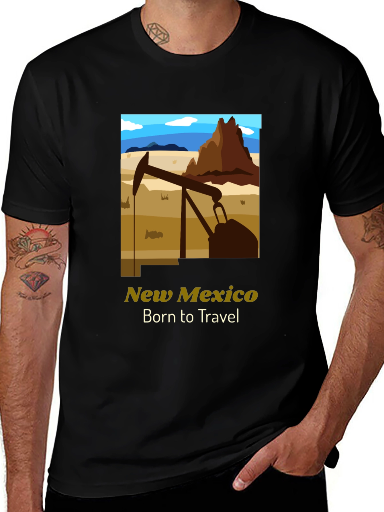 New Mexico Born to Travel Graphic T-Shirt
