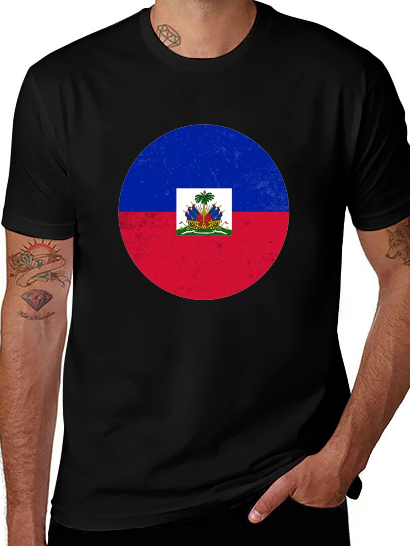 Haiti Flag Graphic T-Shirt