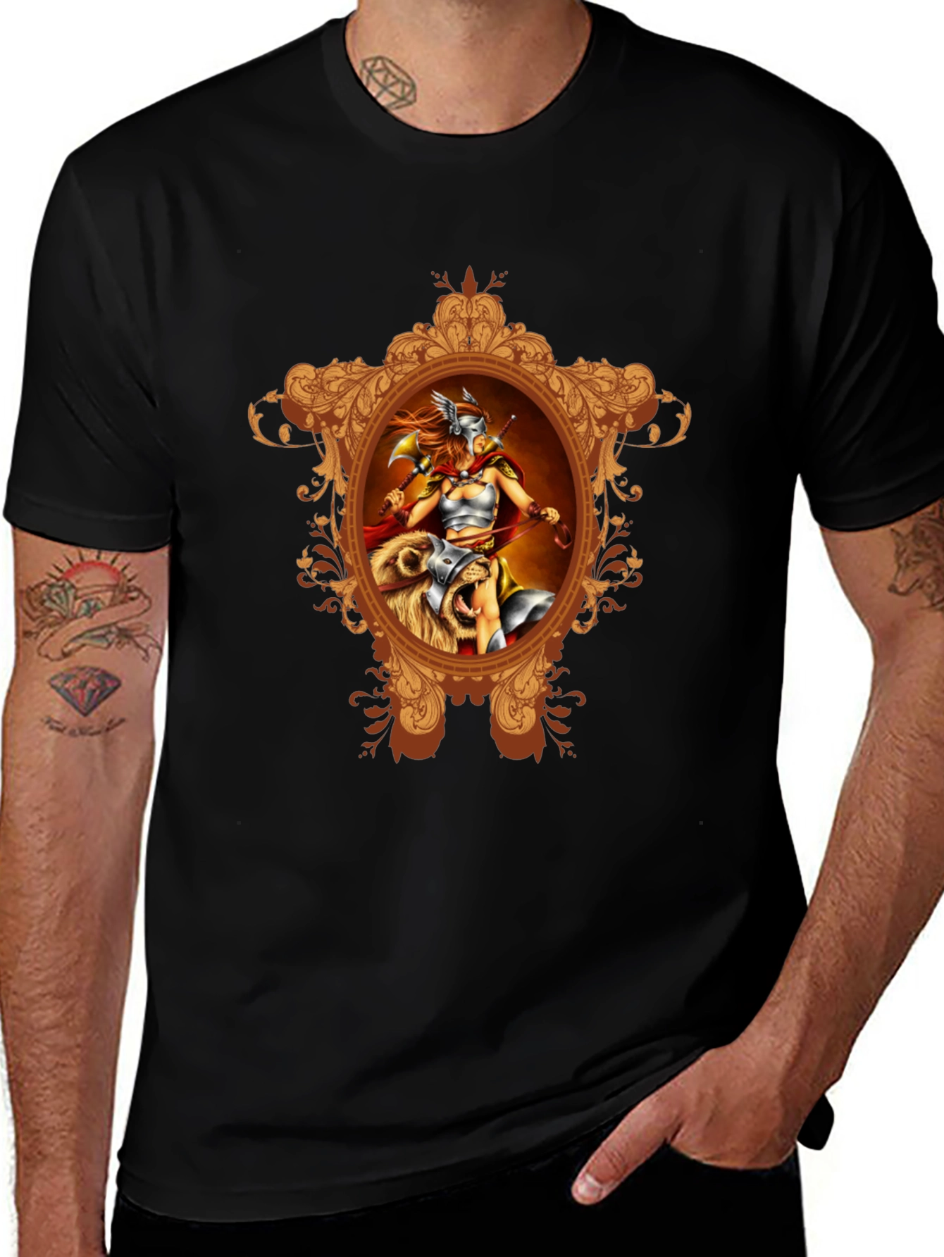 Viking Warrior Graphic Black T-Shirt