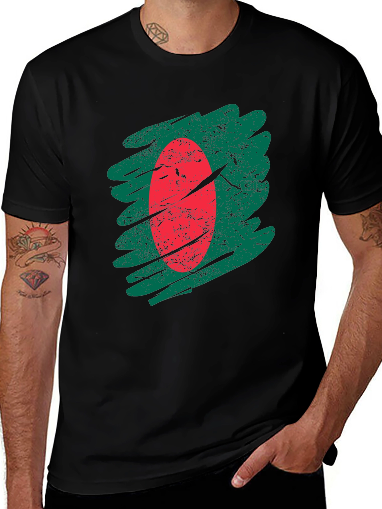Variant 10 of Bangladesh Flag T-Shirt - Distressed Graphic Tee