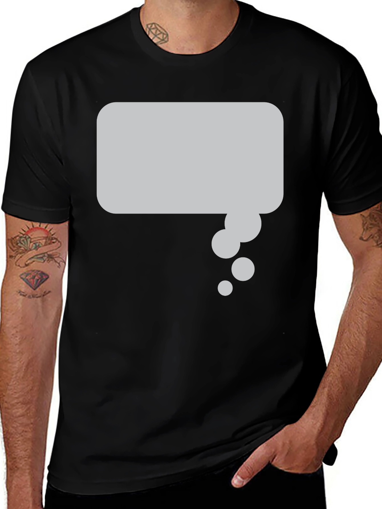 Variant 13 of Black T-Shirt with Thought Bubble Graphic