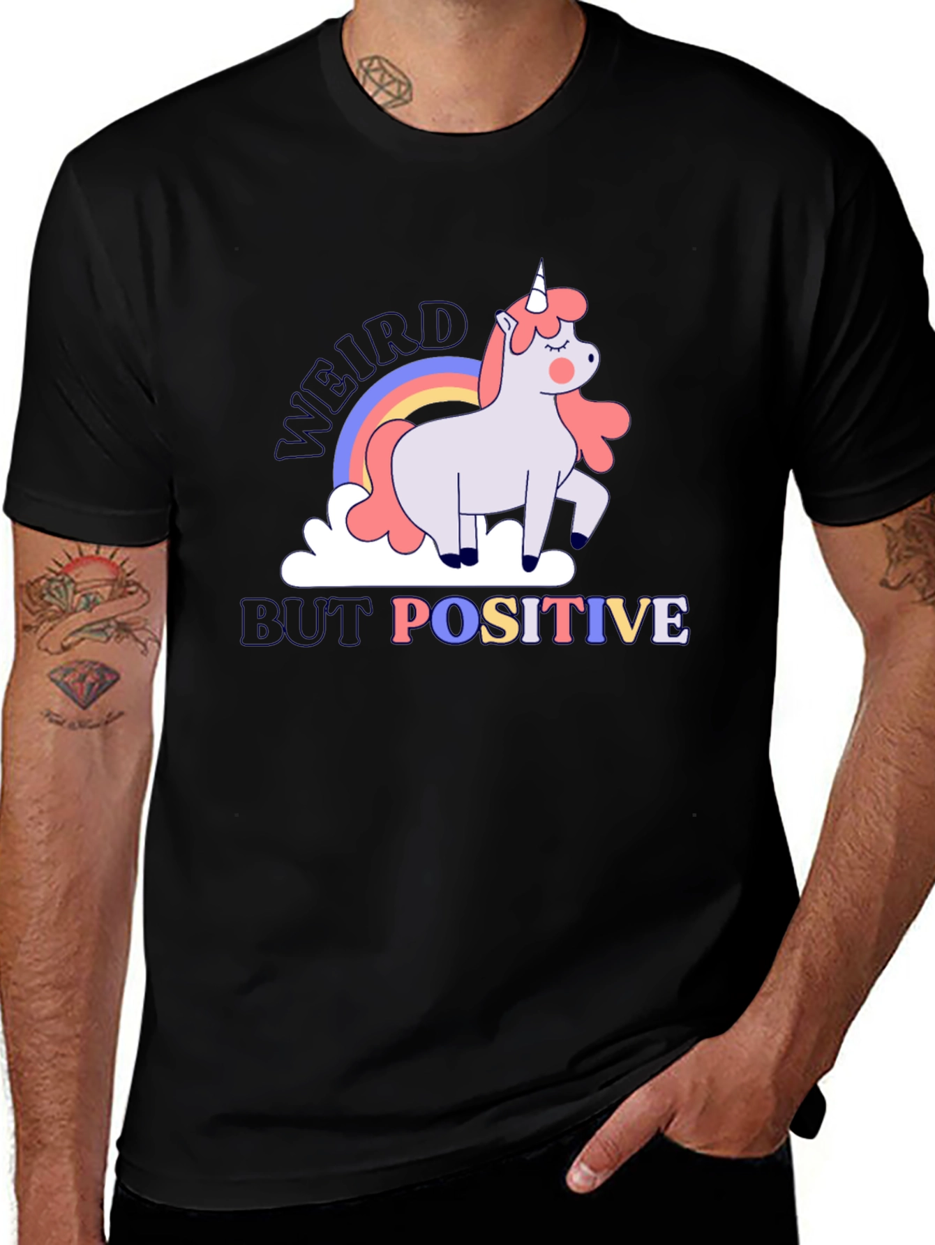 Variant 3 of Weird But Positive Unicorn Graphic Tee - Soft Cotton Comfort