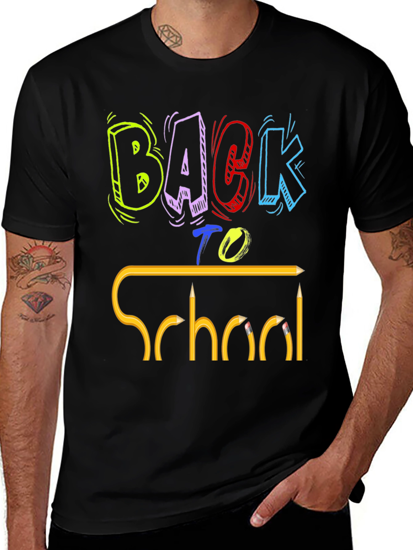 Variant 30 of Back To School Graphic Tee - Fun Pencil Design