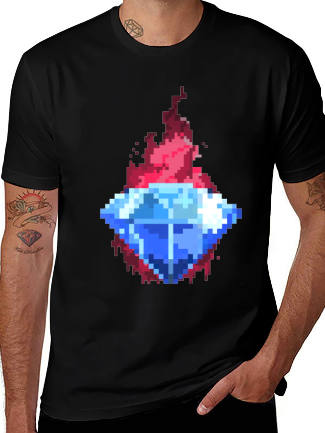 Variant 30 of Pixel Art Diamond Tee - Retro Gaming Style