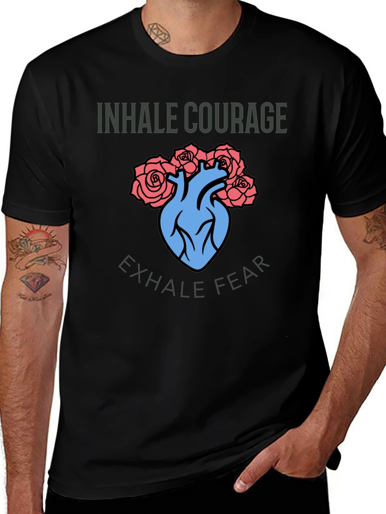 Variant 20 of Inhale Courage Exhale Fear T-Shirt