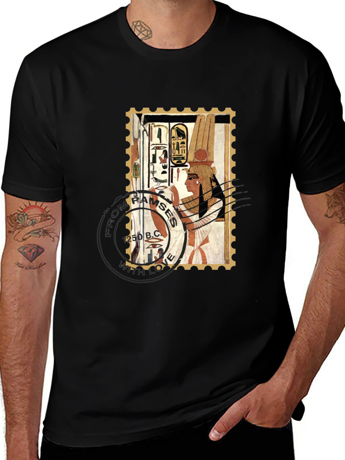 Variant 4 of Egyptian Stamp T-Shirt: Ramses 250 B.C. Design