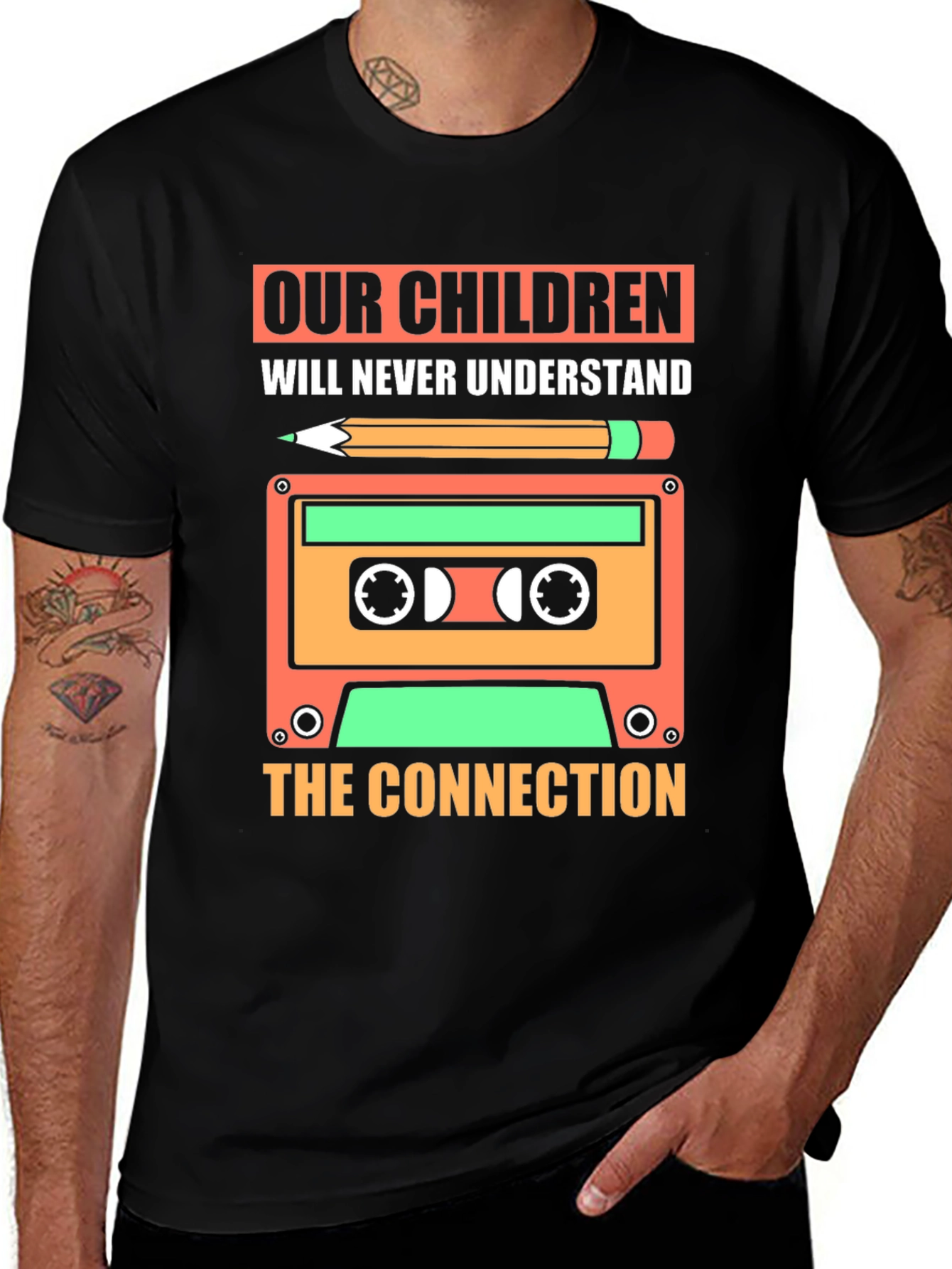 Variant 6 of Retro Cassette Tape T-Shirt - 'Our Children' Design