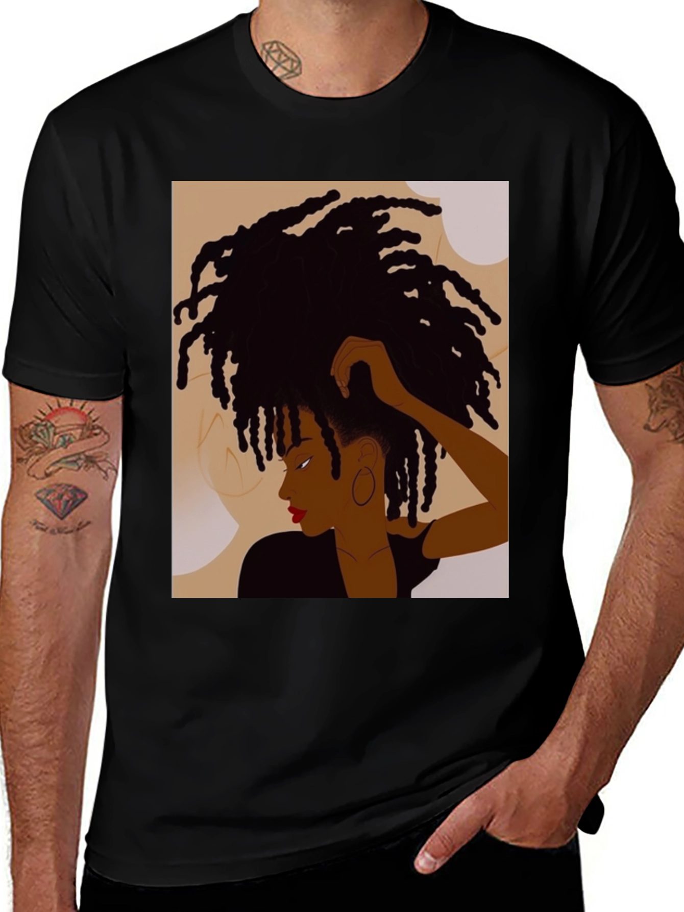 Variant 5 of Afro Art Black Tee - Stylish Graphic Print