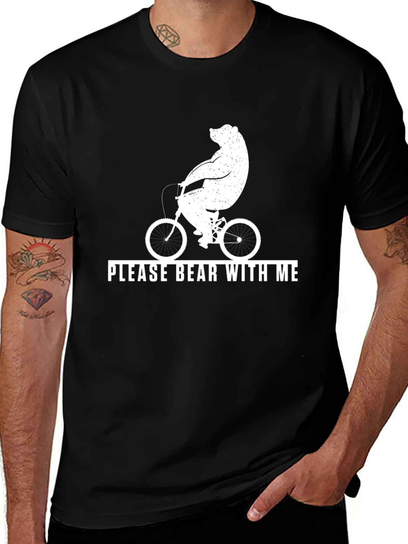 Variant 21 of Bear on Bike T-Shirt - Please Bear With Me Tee