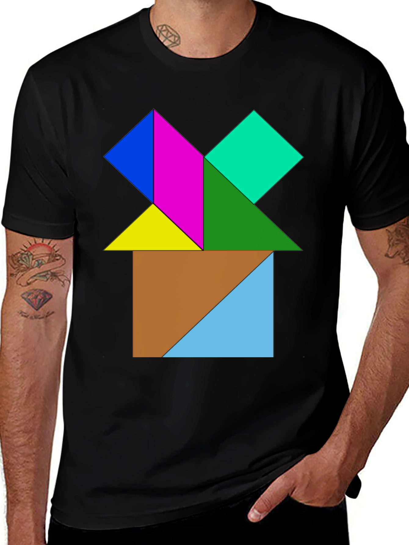 Variant 13 of Geometric Puzzle Design T-Shirt