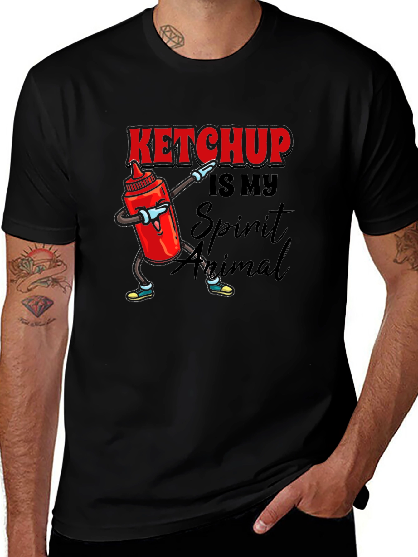 Variant 18 of Ketchup Spirit Animal Black T-Shirt