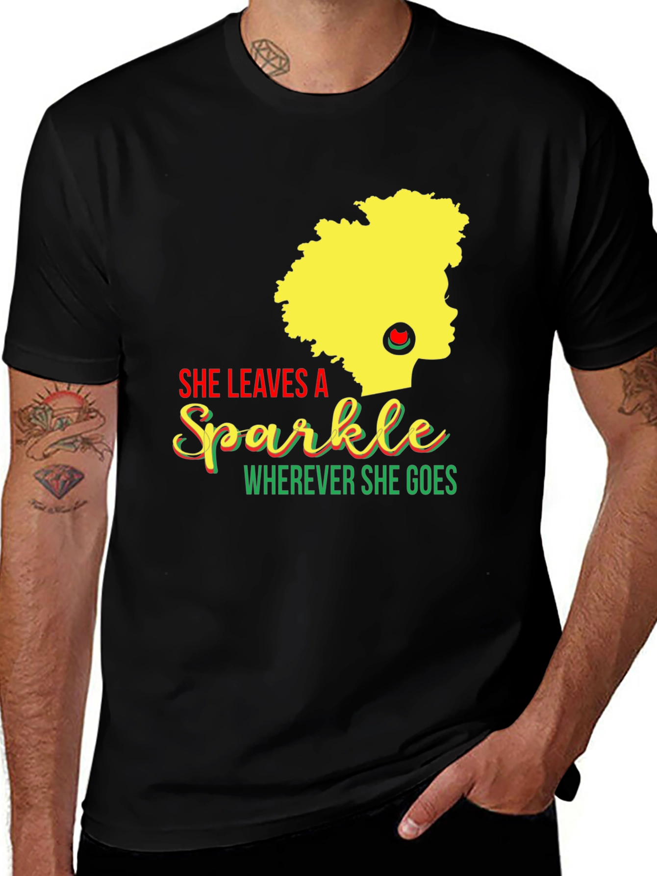 Variant 21 of She Leaves a Sparkle Graphic T-Shirt - Black