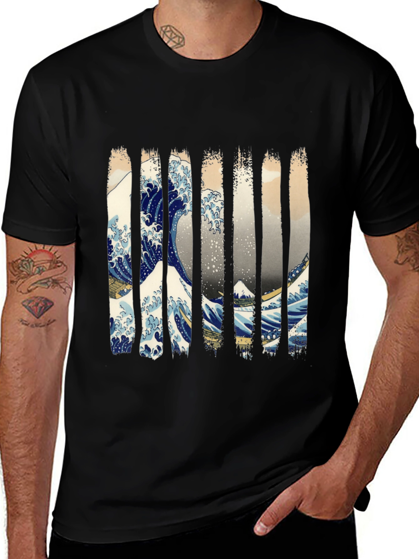 Variant 13 of Great Wave Kanagawa T-Shirt - Artistic Japanese Print