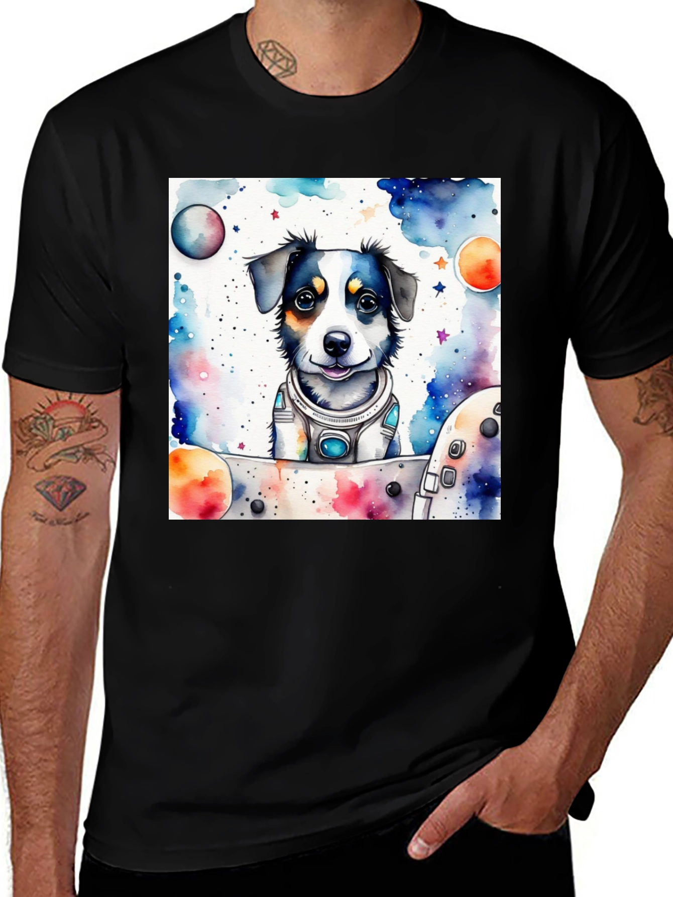 Variant 9 of Space Dog T-Shirt - Cute Pet Astronaut Design
