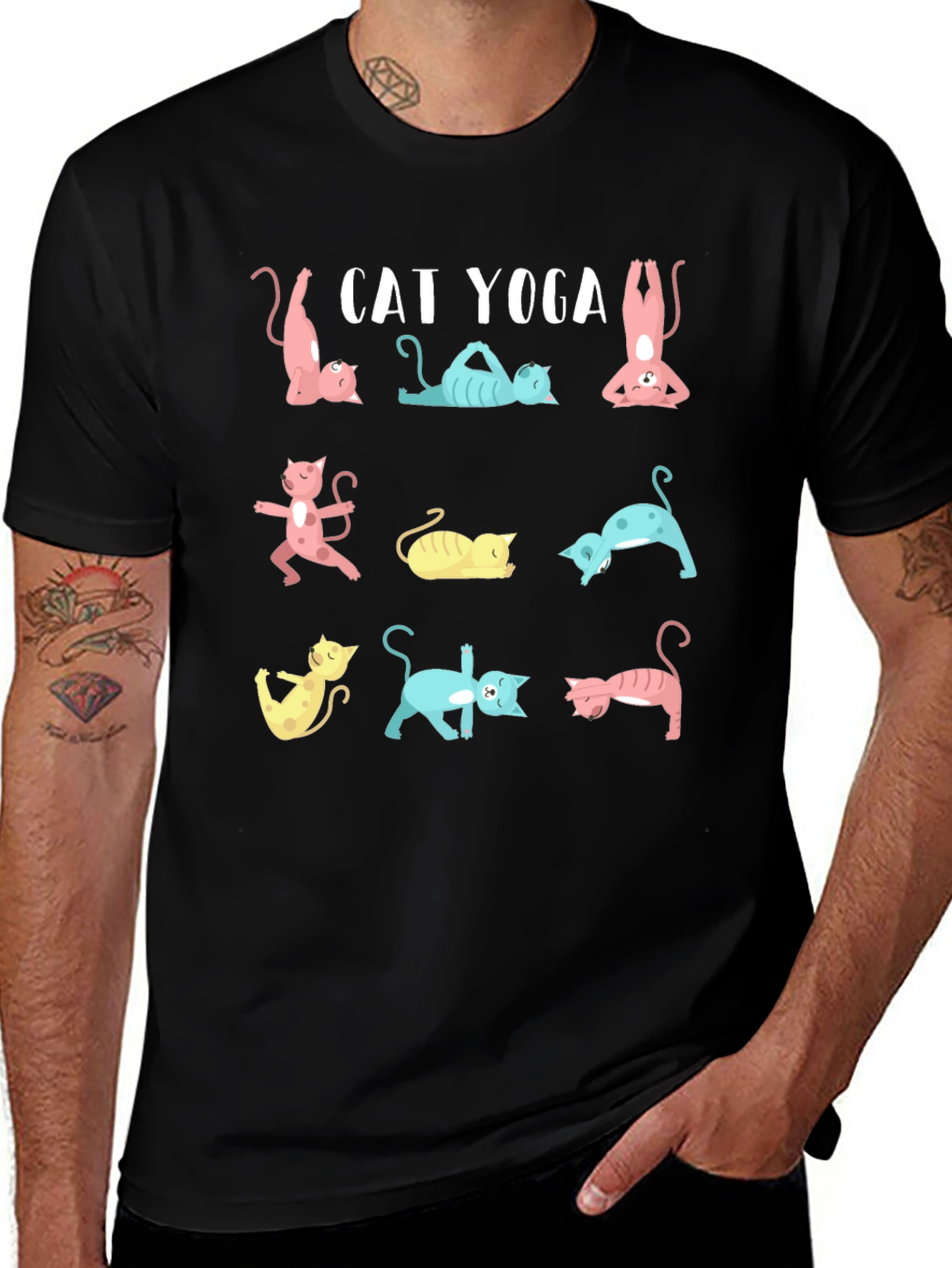 Cat Yoga T-Shirt Funny Yoga Lover Tee
