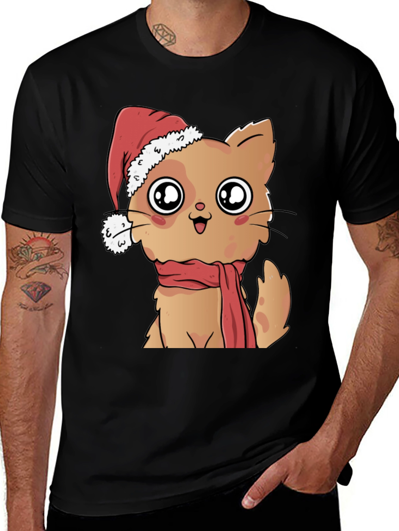 Variant 9 of Cute Cat Christmas T-Shirt