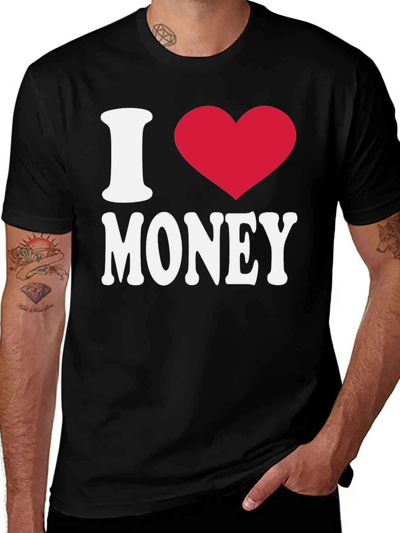 Variant 21 of I Heart Money Graphic Tee - Men's Black T-Shirt