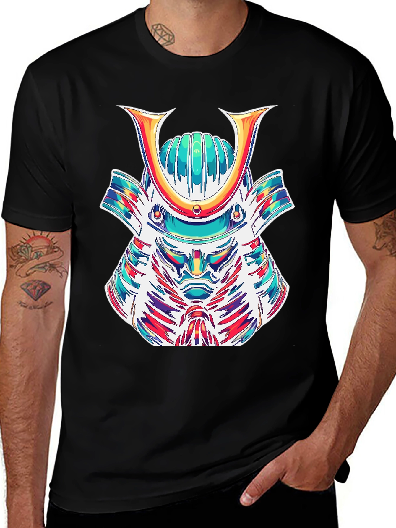 Samurai Graphic Tee - Bold Artistic Design