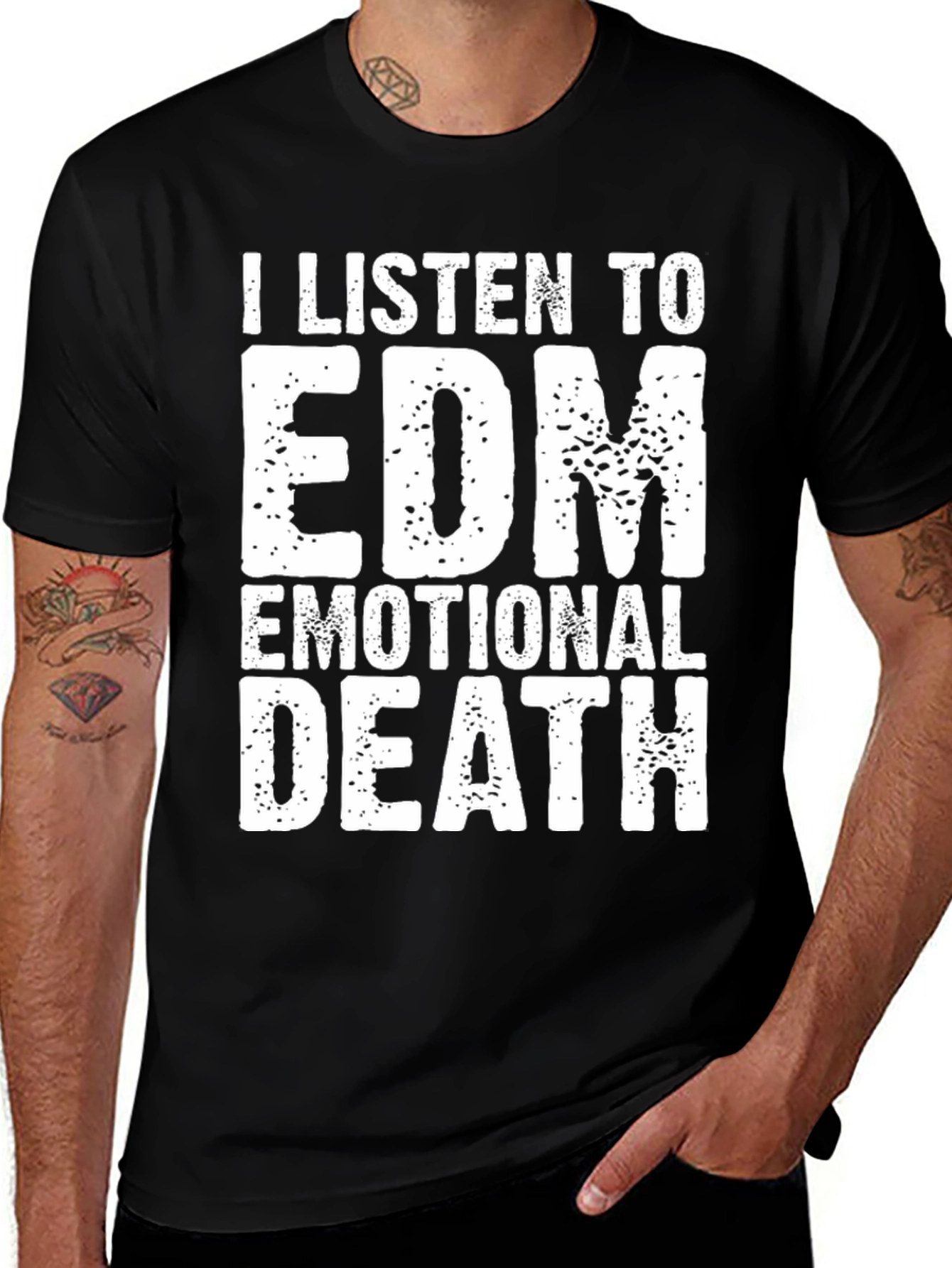 Black EDM Emotional Death Graphic Tee main image