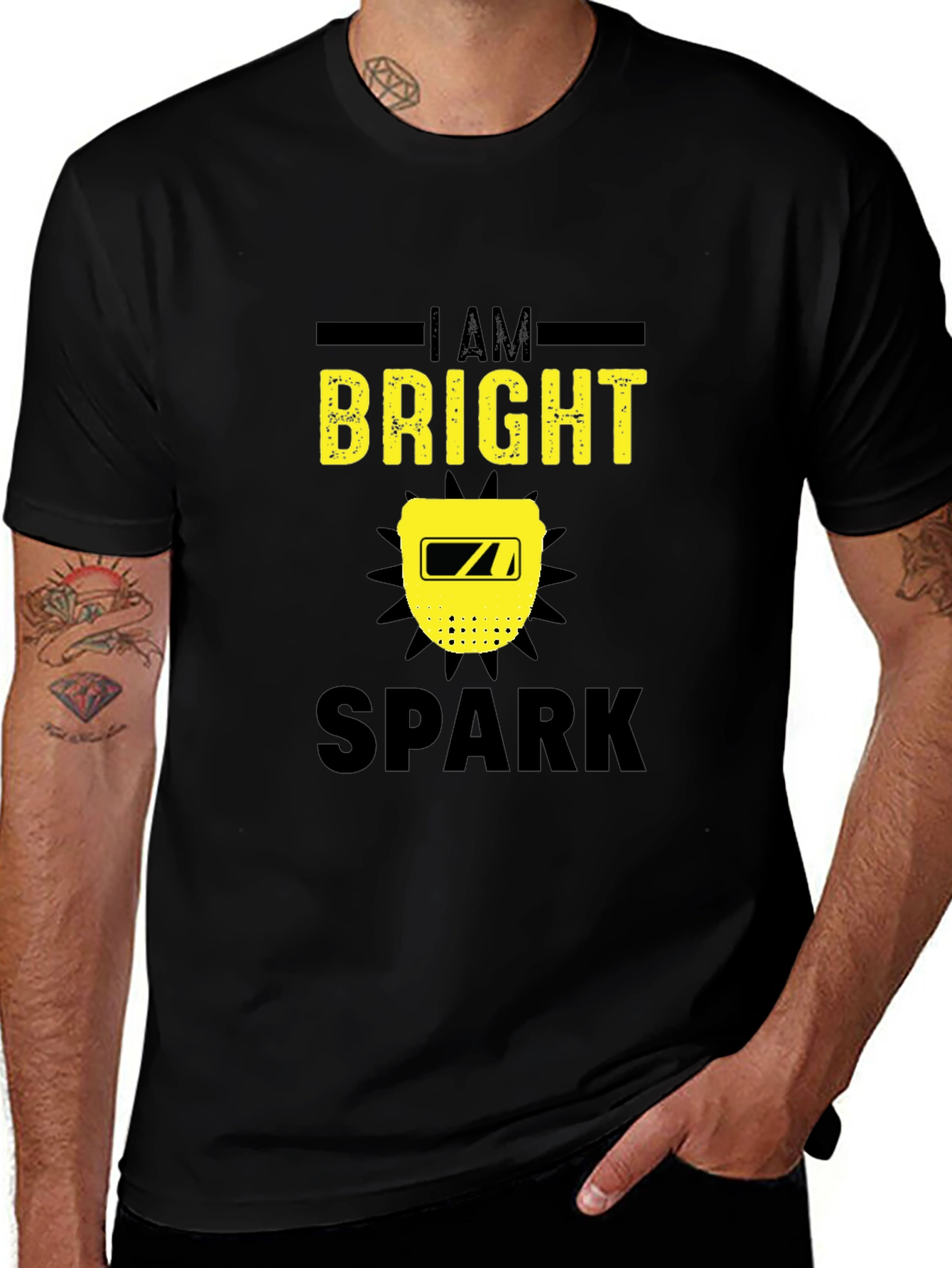 Variant 14 of Bright Spark Welder T-Shirt - Black