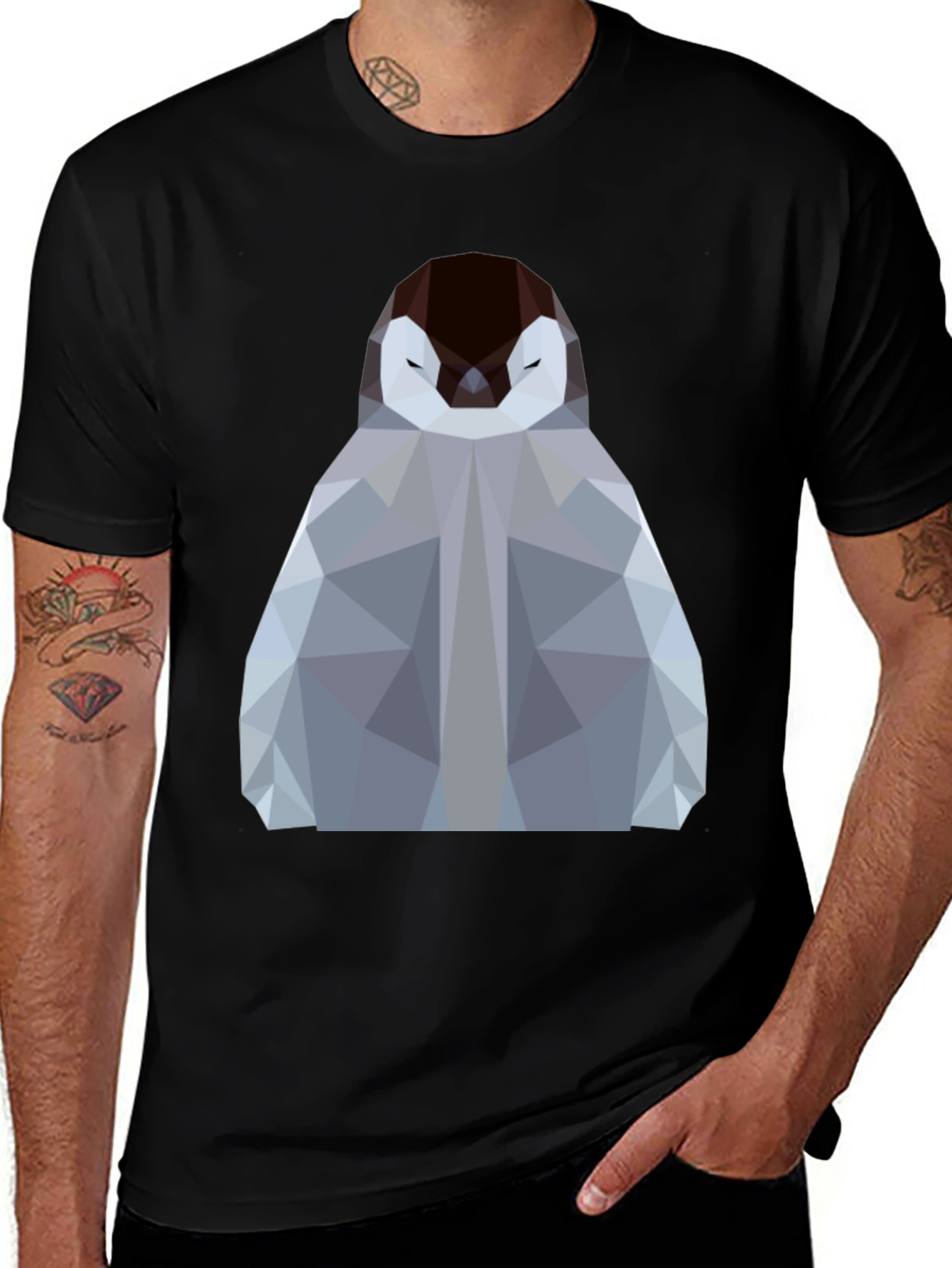 Variant 16 of Geometric Penguin Graphic Tee - Modern Design