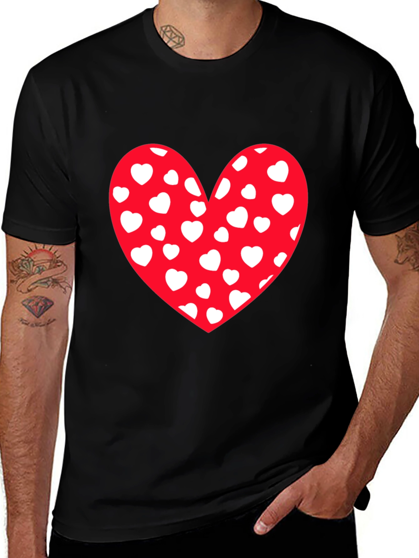 Variant 23 of Heart Pattern Tee - Valentine's Day Shirt
