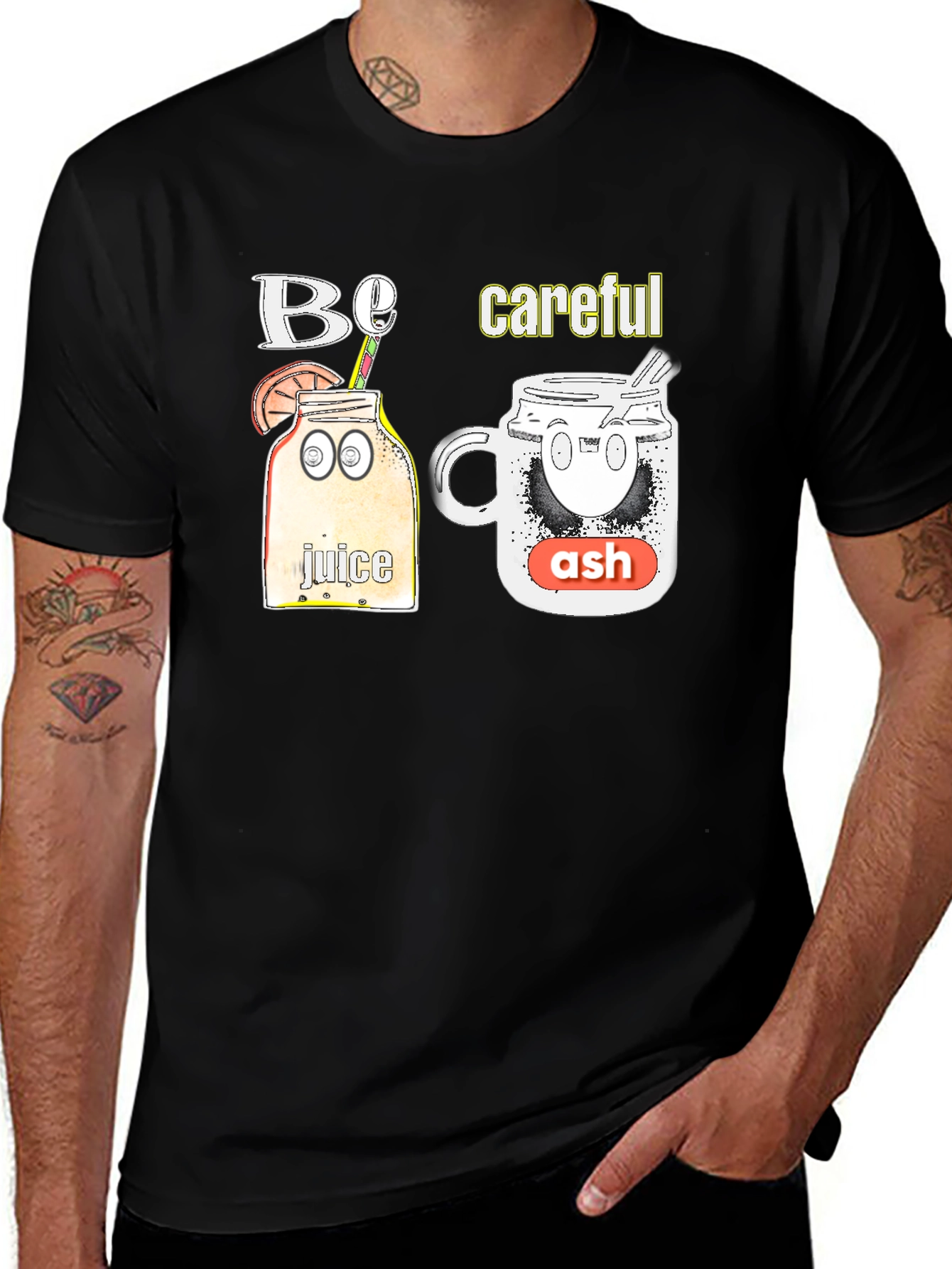Juice & Ash T-Shirt - Be Careful Cute Cartoon