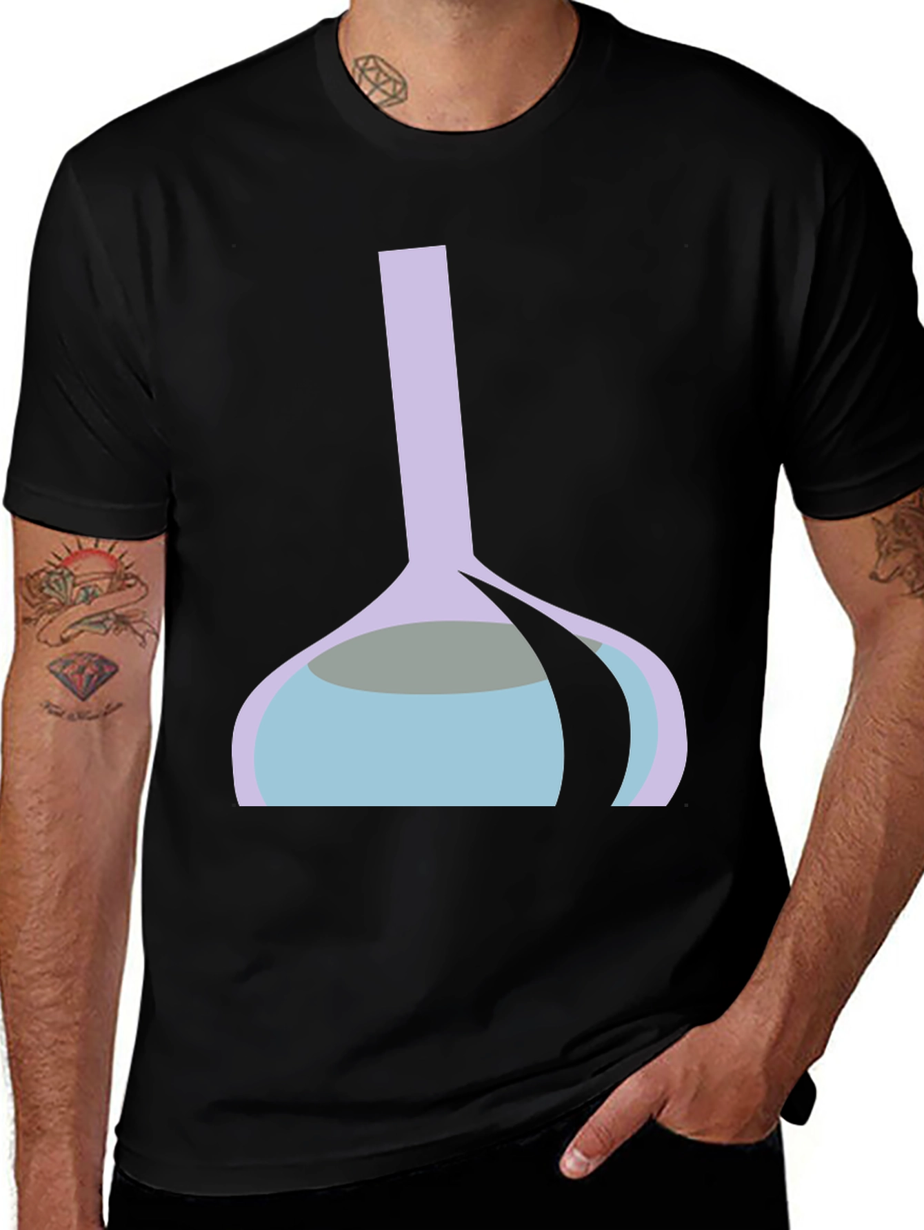 Variant 18 of Funky Lab Beaker Graphic Tee - Black